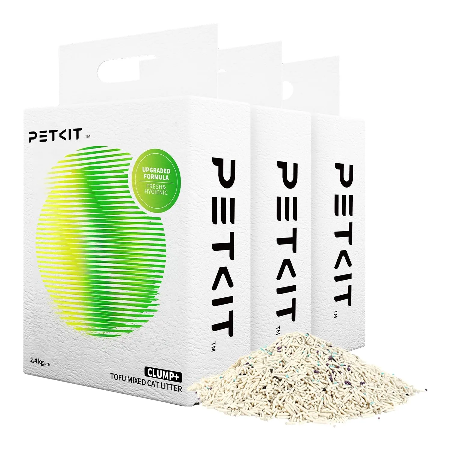 PETKIT Lettiera per Gatti Agglomerante Mista Tofu e Bentonite, 7.2kg (2.4kg x 3) - immagine 1