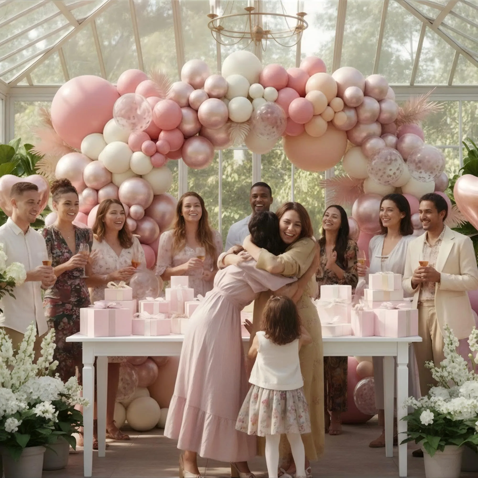 Balloon Garland Kit Arco di Palloncini Oro Rosa, 117 pezzi Ghirlanda Rosa Retrò, Oro Rosa e Bianco - immagine 5