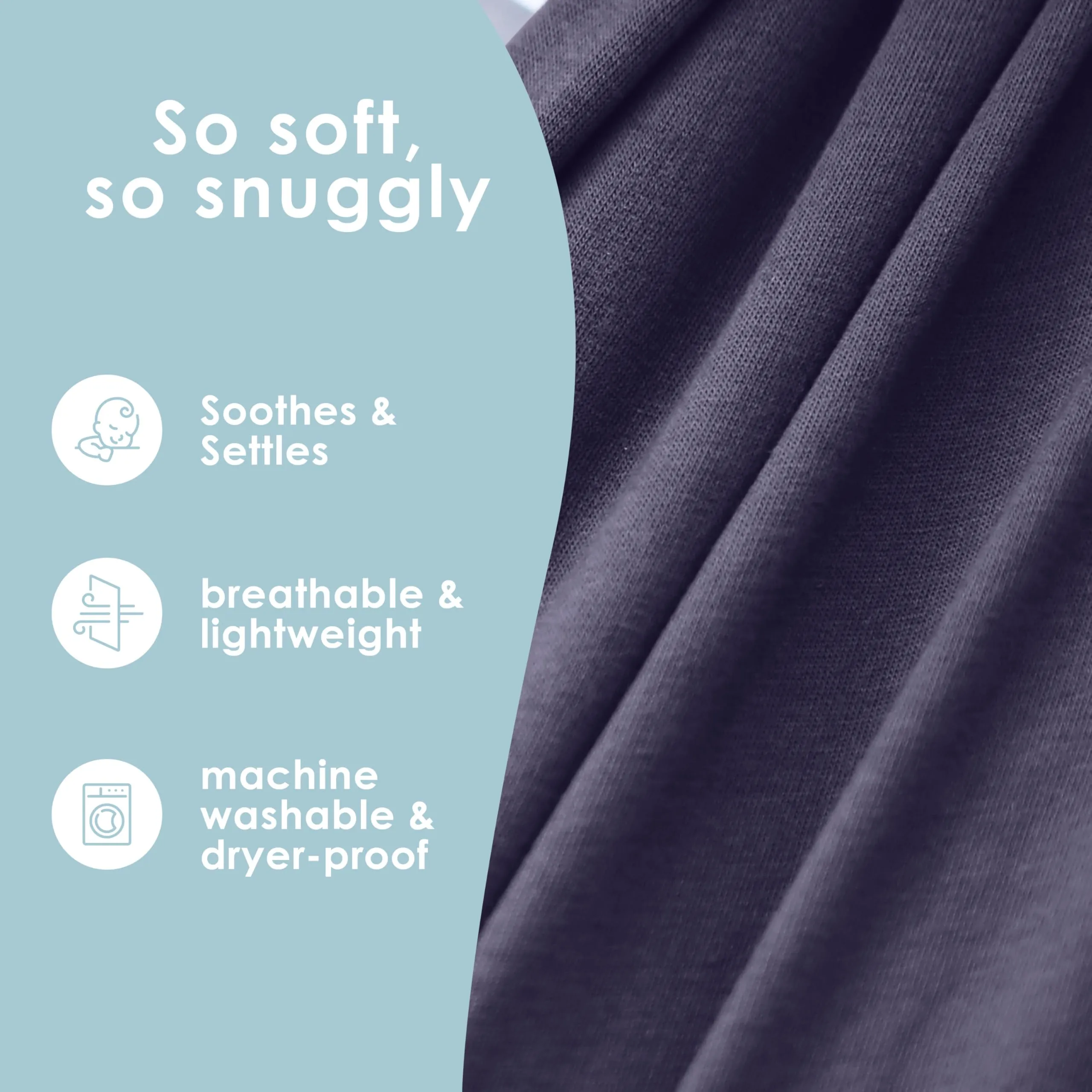 Sleepy Wrap Fascia Neonato Elastica 3-16 kg, Blu Navy - immagine 5