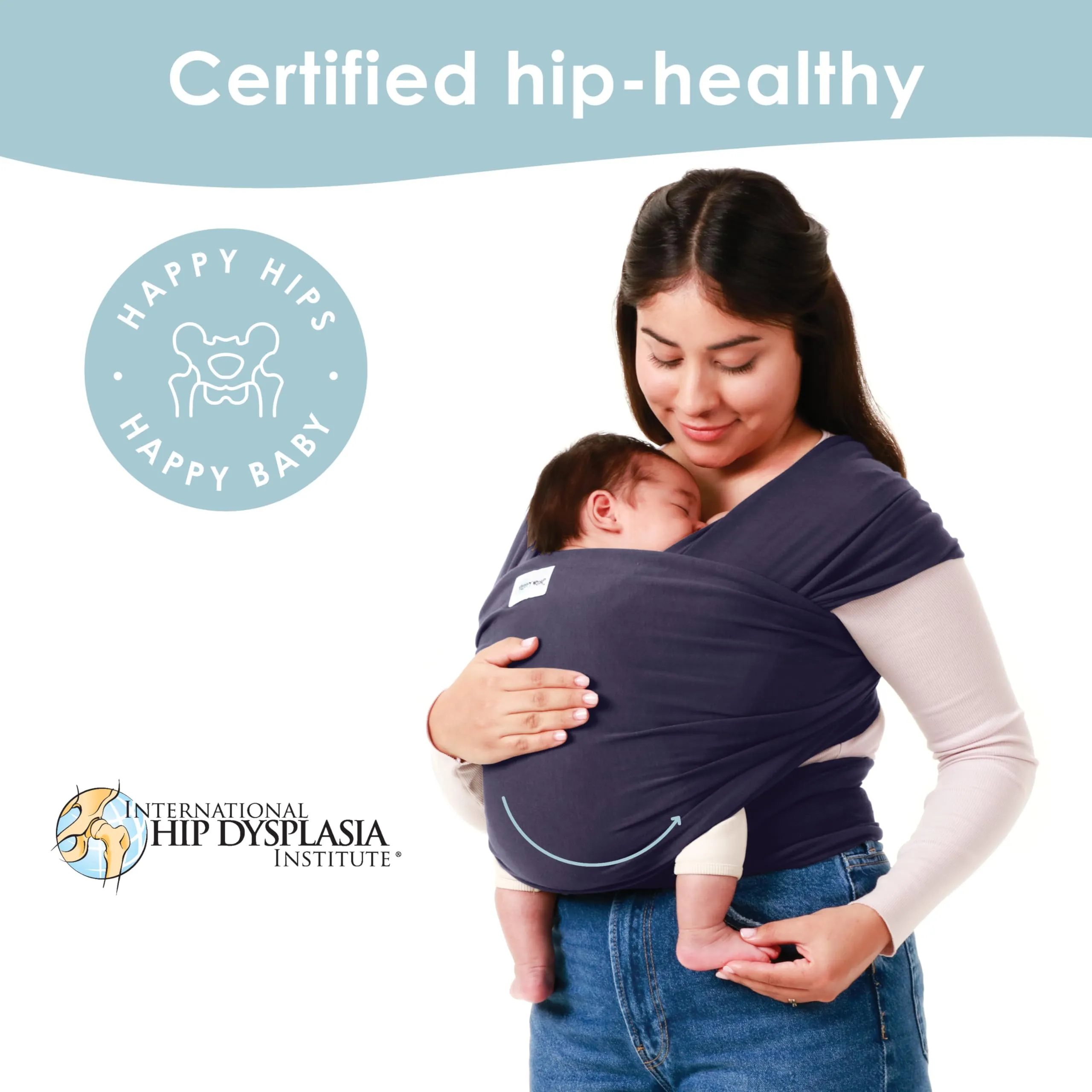 Sleepy Wrap Fascia Neonato Elastica 3-16 kg, Blu Navy - immagine 6
