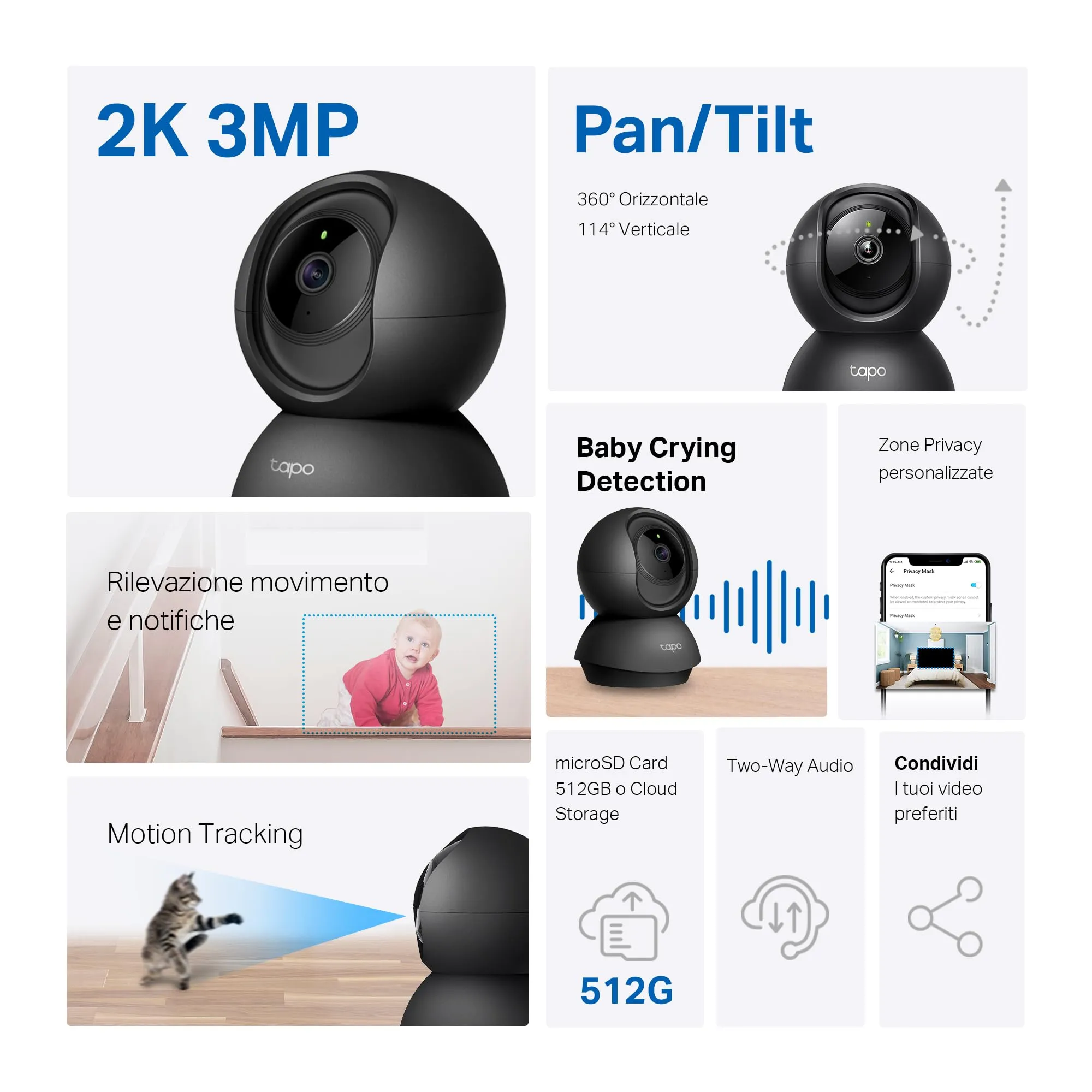 Tapo C211 2K 3MP WiFi Indoor Security Camera Alexa - immagine 2