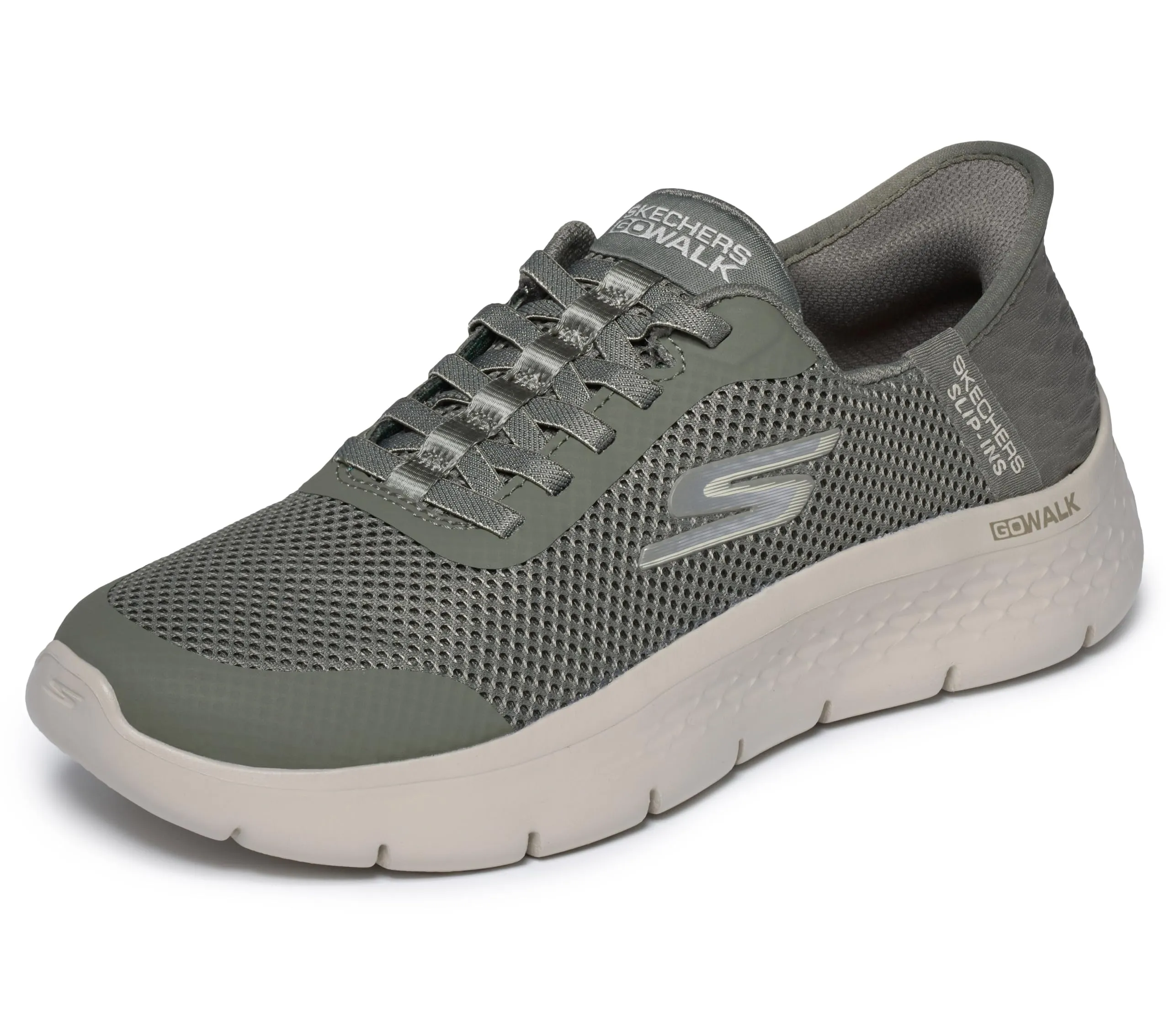 Skechers Go Walk Flex Grand Entry Trainers, Olive Textile/Trim, 43 EU - immagine 1