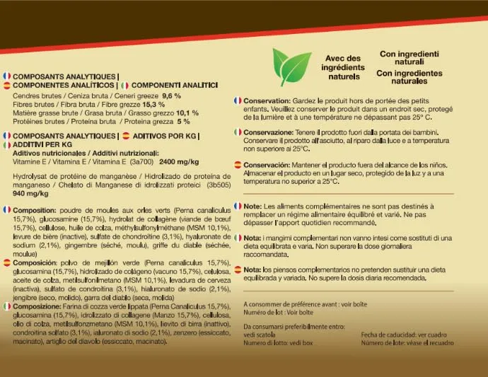 Veddelholzer Integratori per articolazioni cani con cozza dalle labbra verdi, MSM, artiglio del diavolo, glucosamina e collagene, 125 Unità - immagine 7