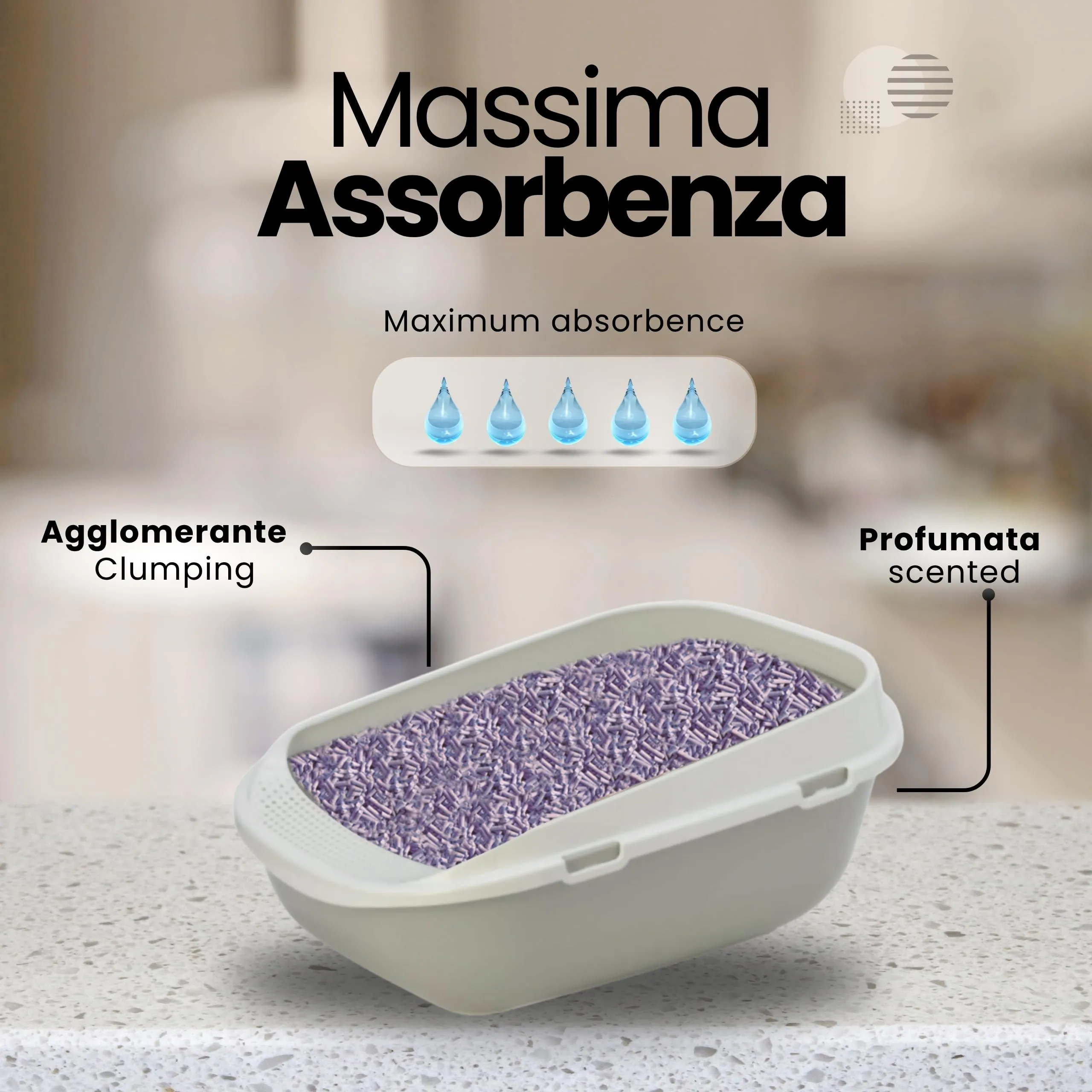 LifeGreen Naturalissima Lettiera per Gatti Lavanda Vegetale, 2 kg, 3.8L - immagine 3