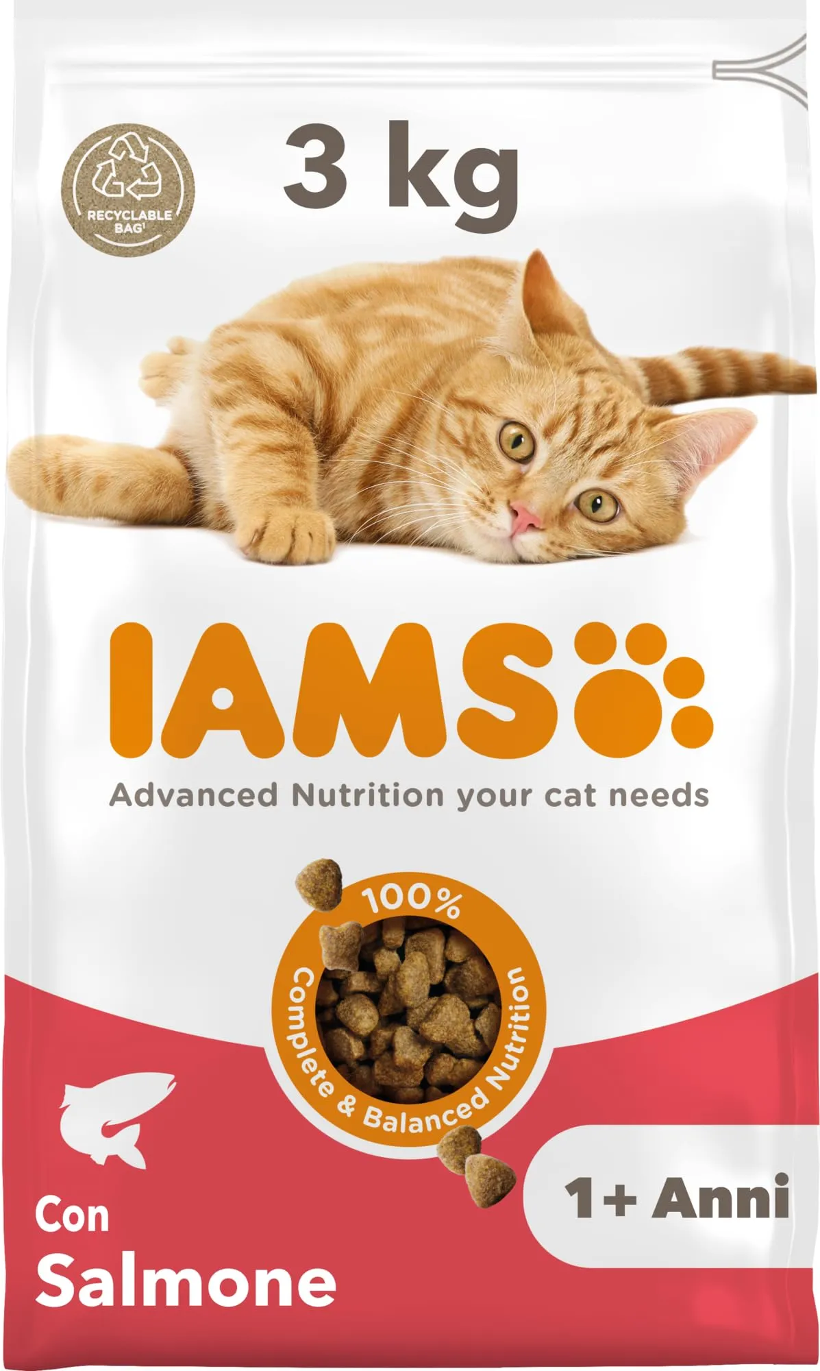IAMS Cibo secco per gatti 1-6 anni al salmone, 3 kg - immagine 1