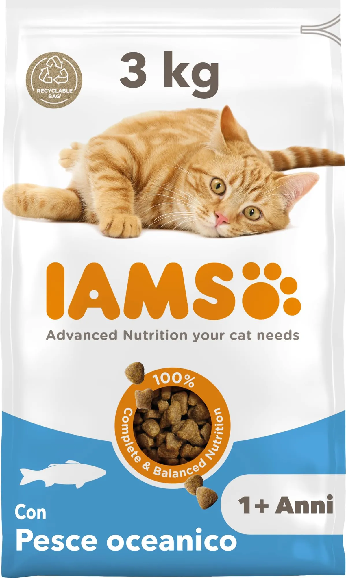 IAMS Cibo secco per gatti 1-6 anni al pesce, 3 kg - immagine 1