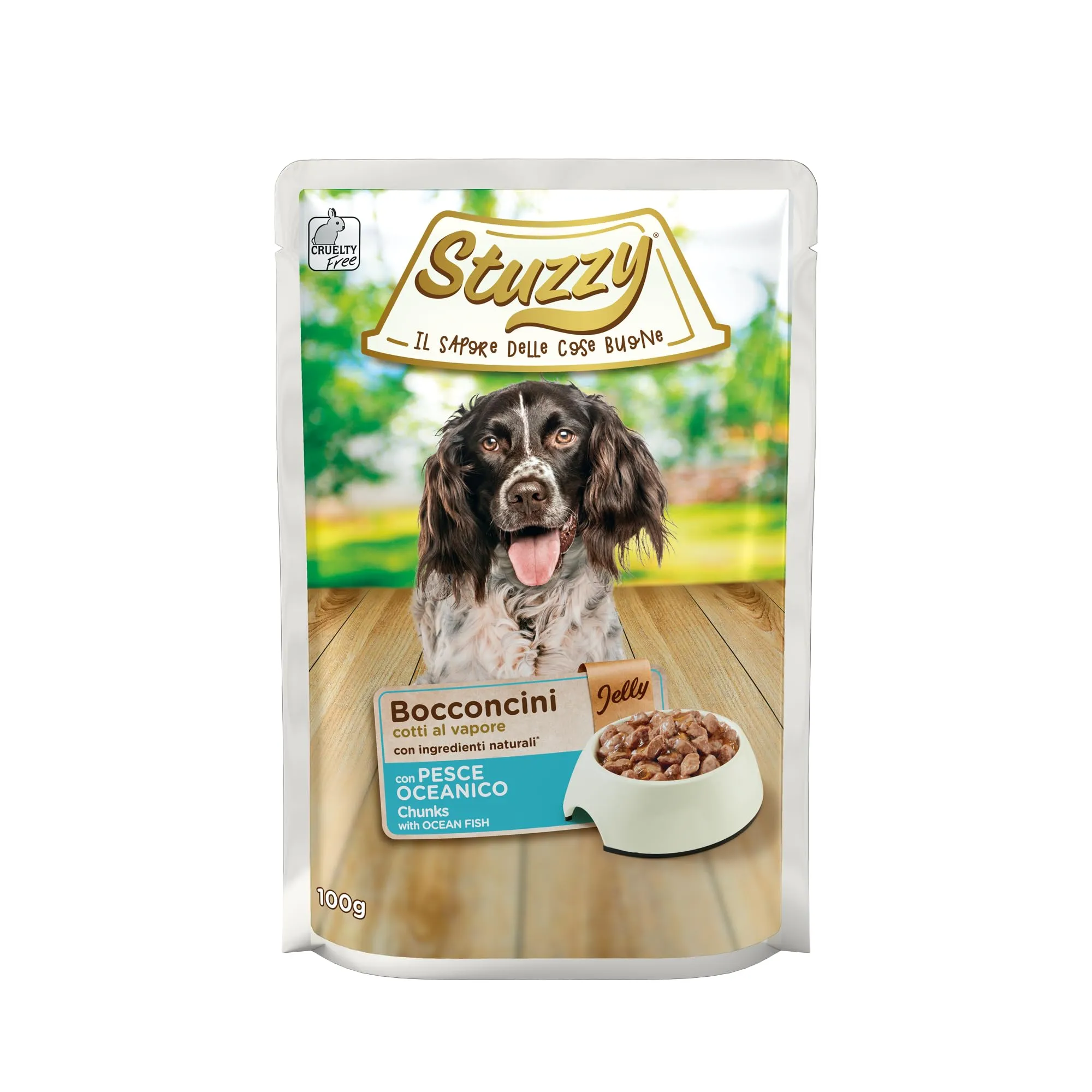 Stuzzy Alimento Umido per Cani Adulti con Pesce Oceanico, Bocconcini, 24 x 100g - immagine 1