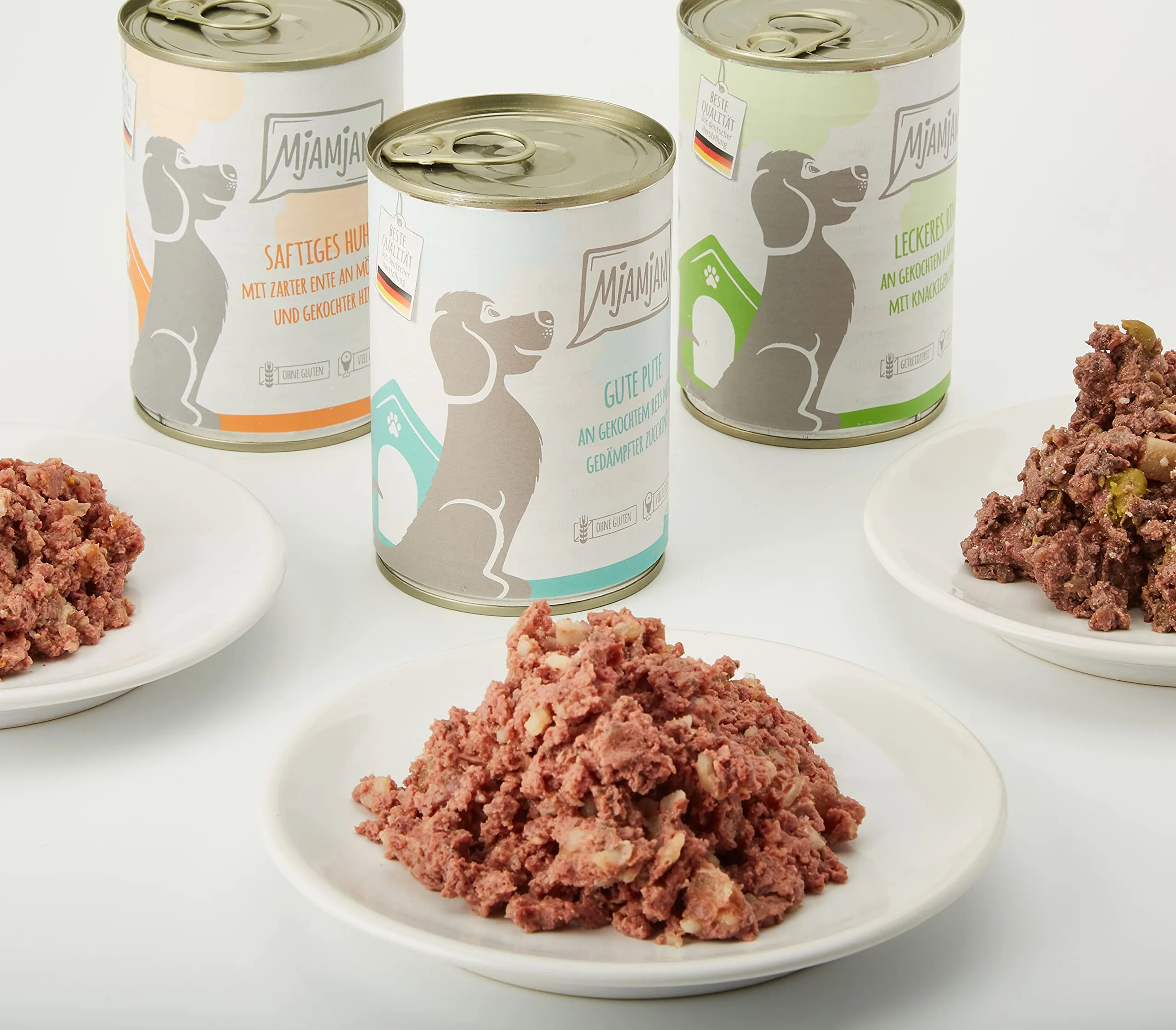 MjAMjAM Cibo Umido Premium per Cani Confezione Mista I Pollo, Anatra, Manzo, Tacchino (6 x 400 g) - immagine 2