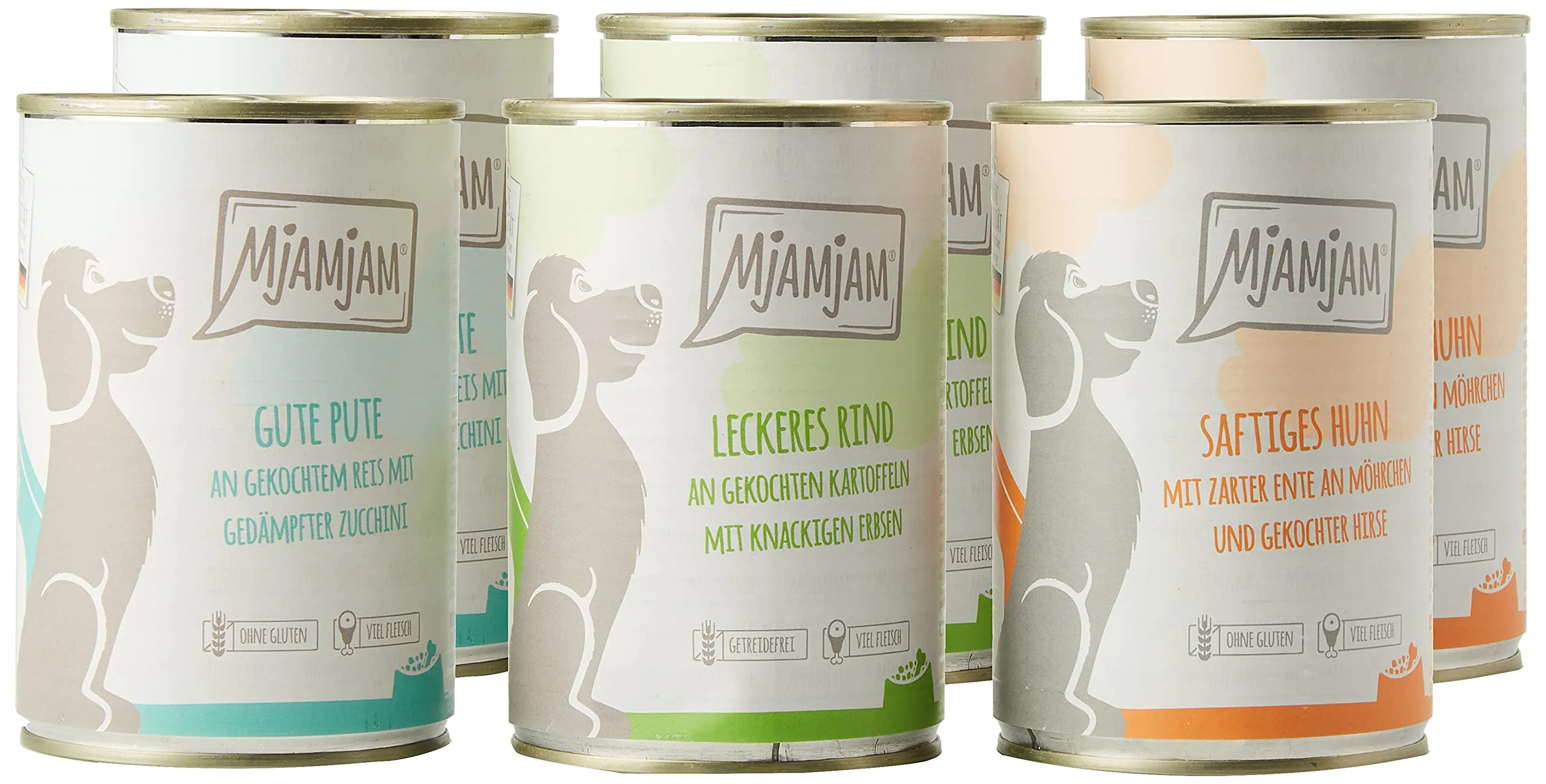 MjAMjAM Cibo Umido Premium per Cani Confezione Mista I Pollo, Anatra, Manzo, Tacchino (6 x 400 g) - immagine 7