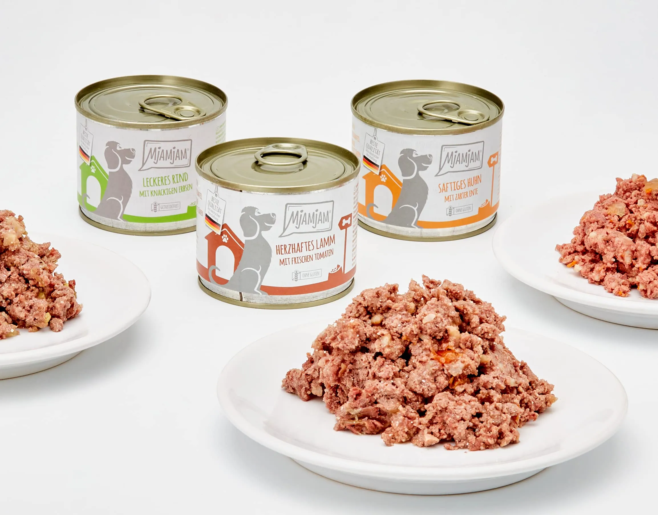 MjAMjAM Cibo Umido Premium per Cani, Confezione Mista II con Pollo, Anatra, Manzo, Tacchino, Vitello e Agnello (6 x 200 g) - immagine 2