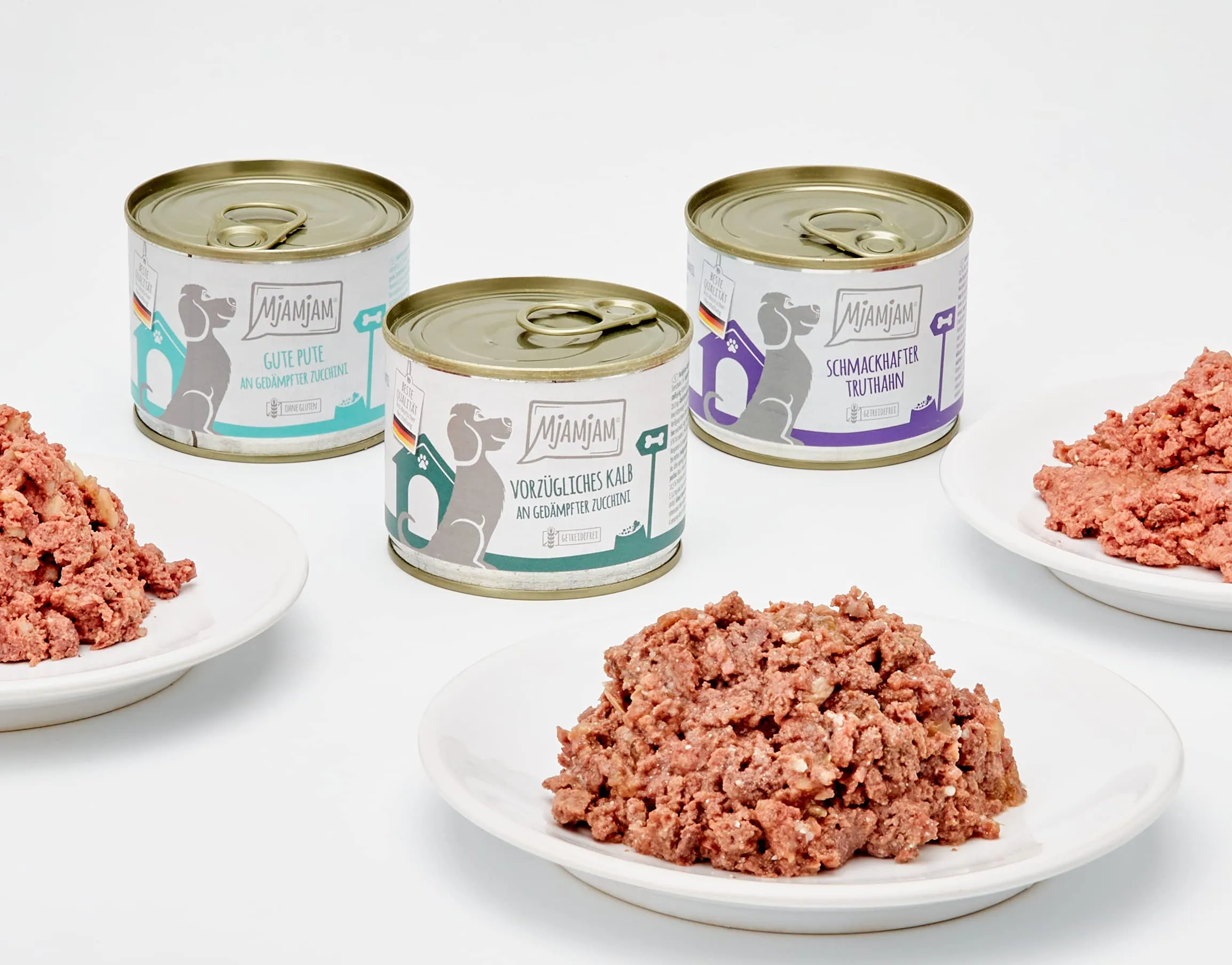 MjAMjAM Cibo Umido Premium per Cani, Confezione Mista II con Pollo, Anatra, Manzo, Tacchino, Vitello e Agnello (6 x 200 g) - immagine 3