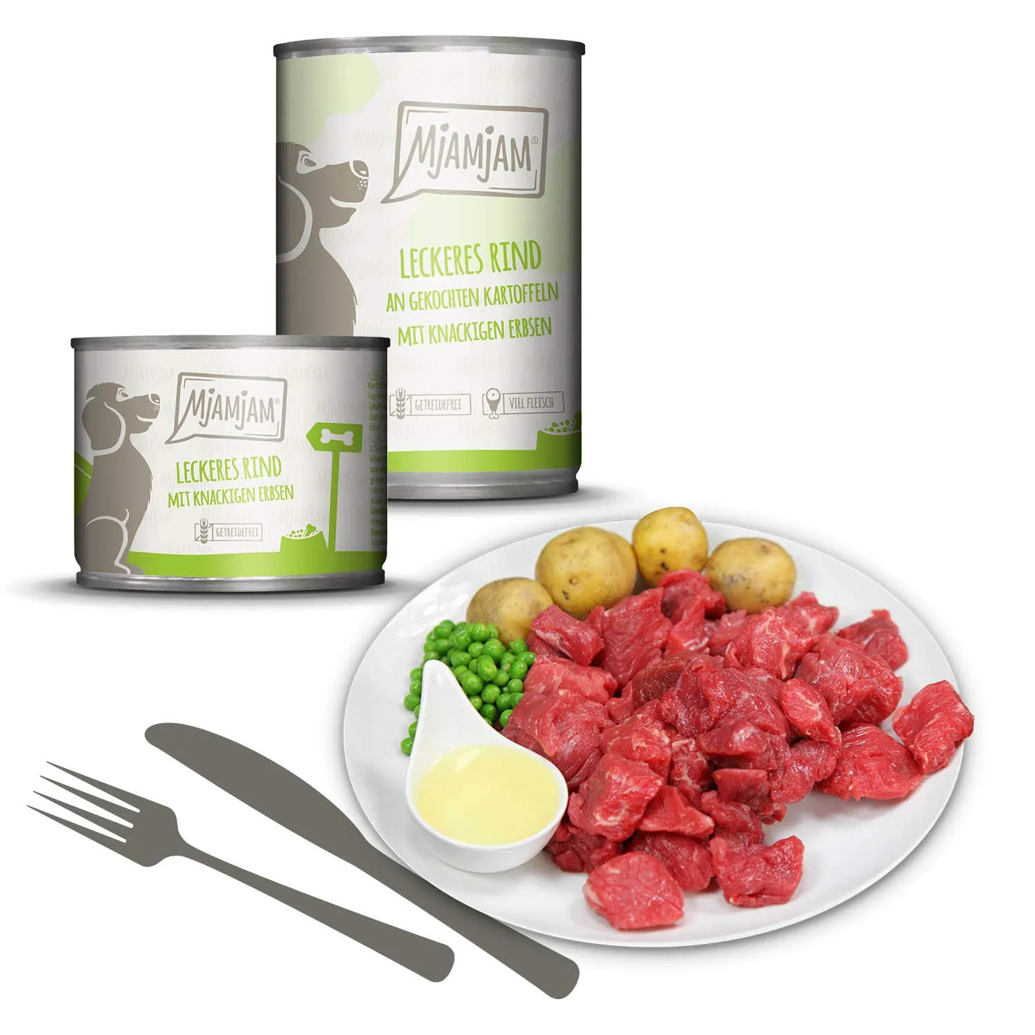 MjAMjAM Cibo Umido Premium per Cani, Confezione Mista II con Pollo, Anatra, Manzo, Tacchino, Vitello e Agnello (6 x 200 g) - immagine 6