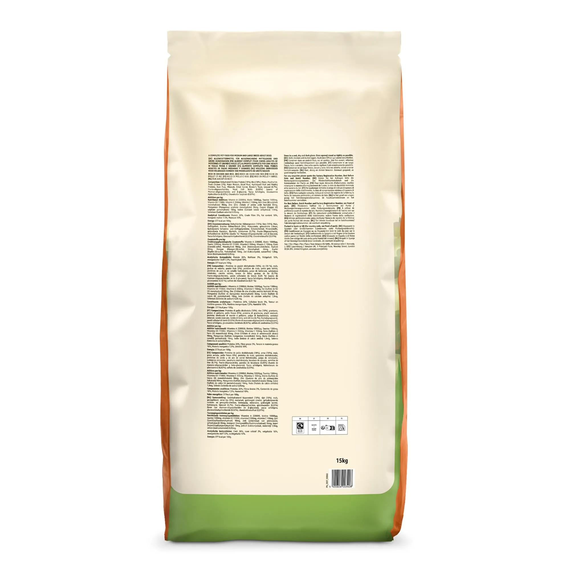 by Amazon Complete Dry Dog Food Chicken and Rice for Medium and Large Breeds, 15kg - immagine 8
