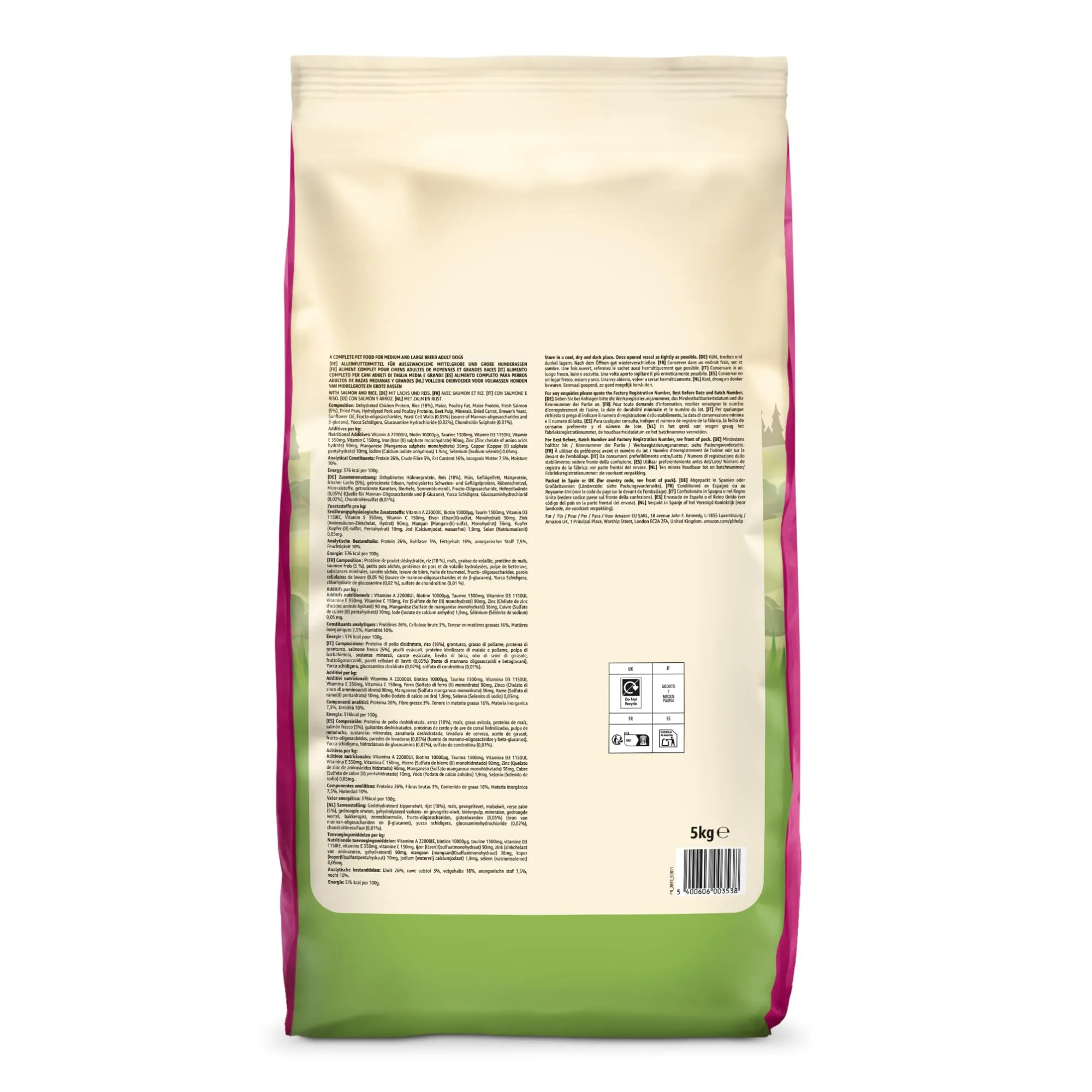 by Amazon Complete Dry Dog Food with Salmon and Rice for Medium and Large Breeds, 5kg - immagine 8