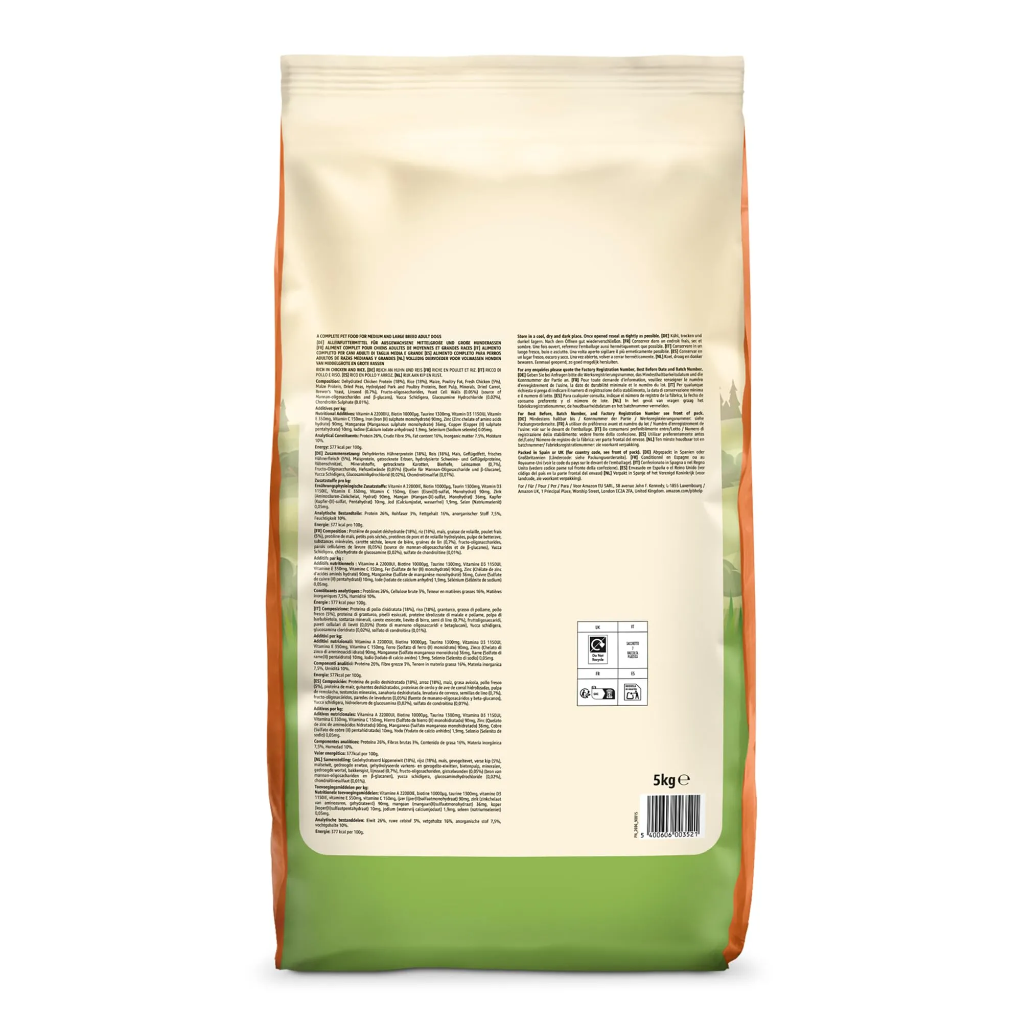 by Amazon Complete Dry Dog Food Chicken and Rice for Medium and Large Breeds, 5kg - immagine 8