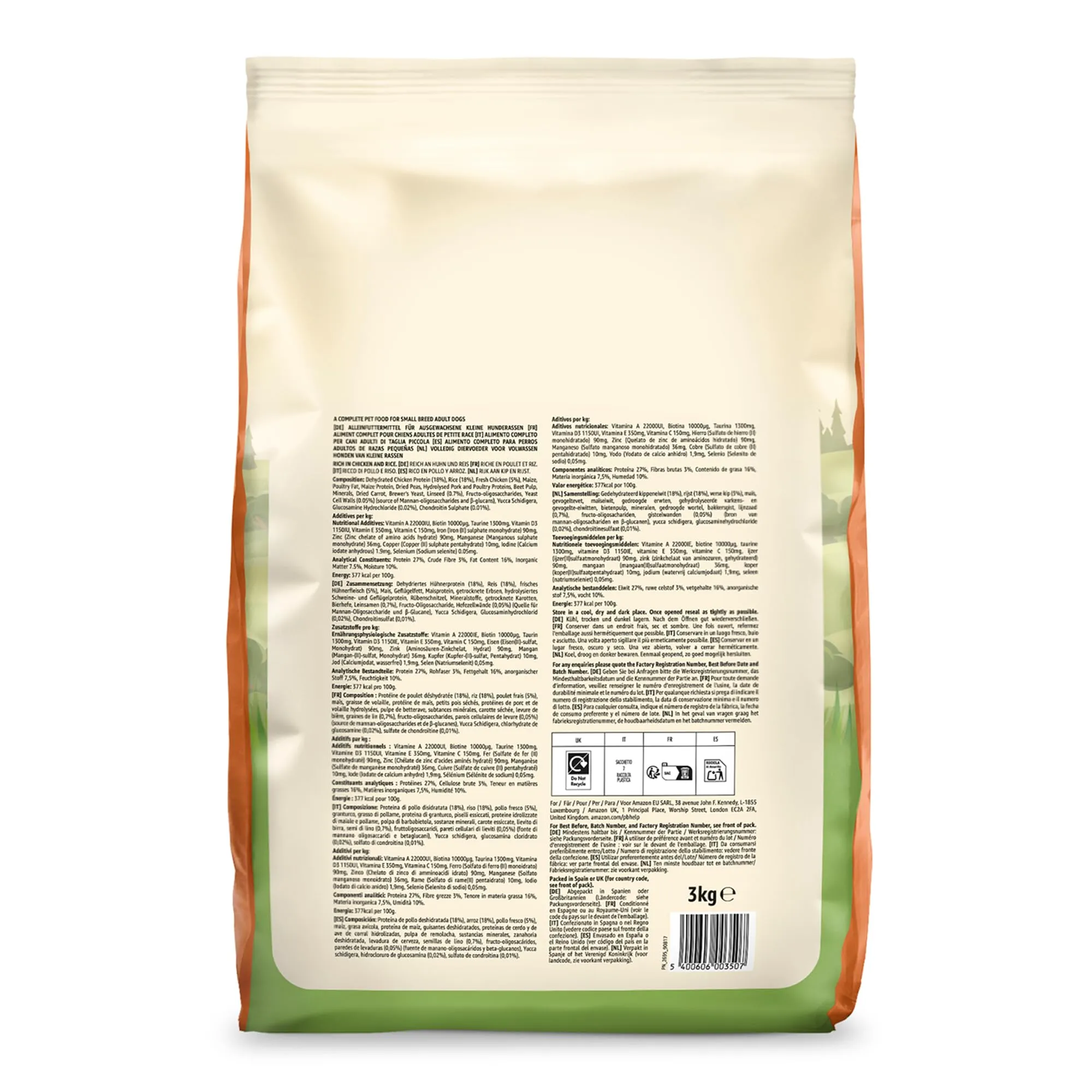 by Amazon Complete Alimento Secco per Cani Adulti Razze Piccole Pollo e Riso, 3kg - immagine 8