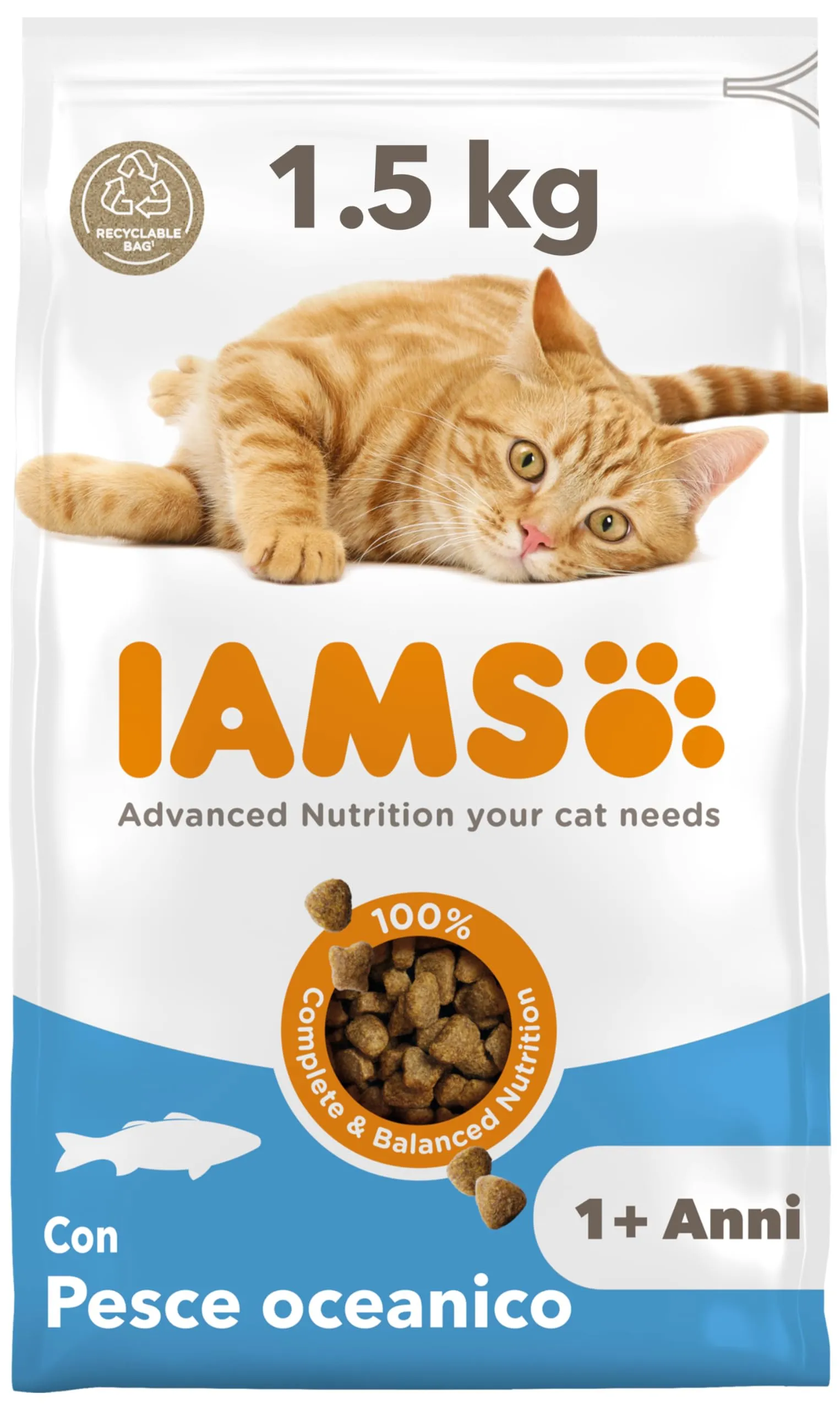 IAMS Cibo secco per gatti 1-6 anni con pesce, 1,5 kg - immagine 1
