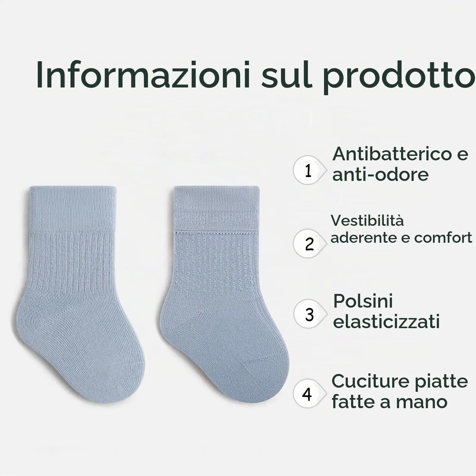 QIYIENDIAN Calzini in cotone elastici a colori solidi per bambini, 5 paia (Green, 5-8Y) - immagine 5