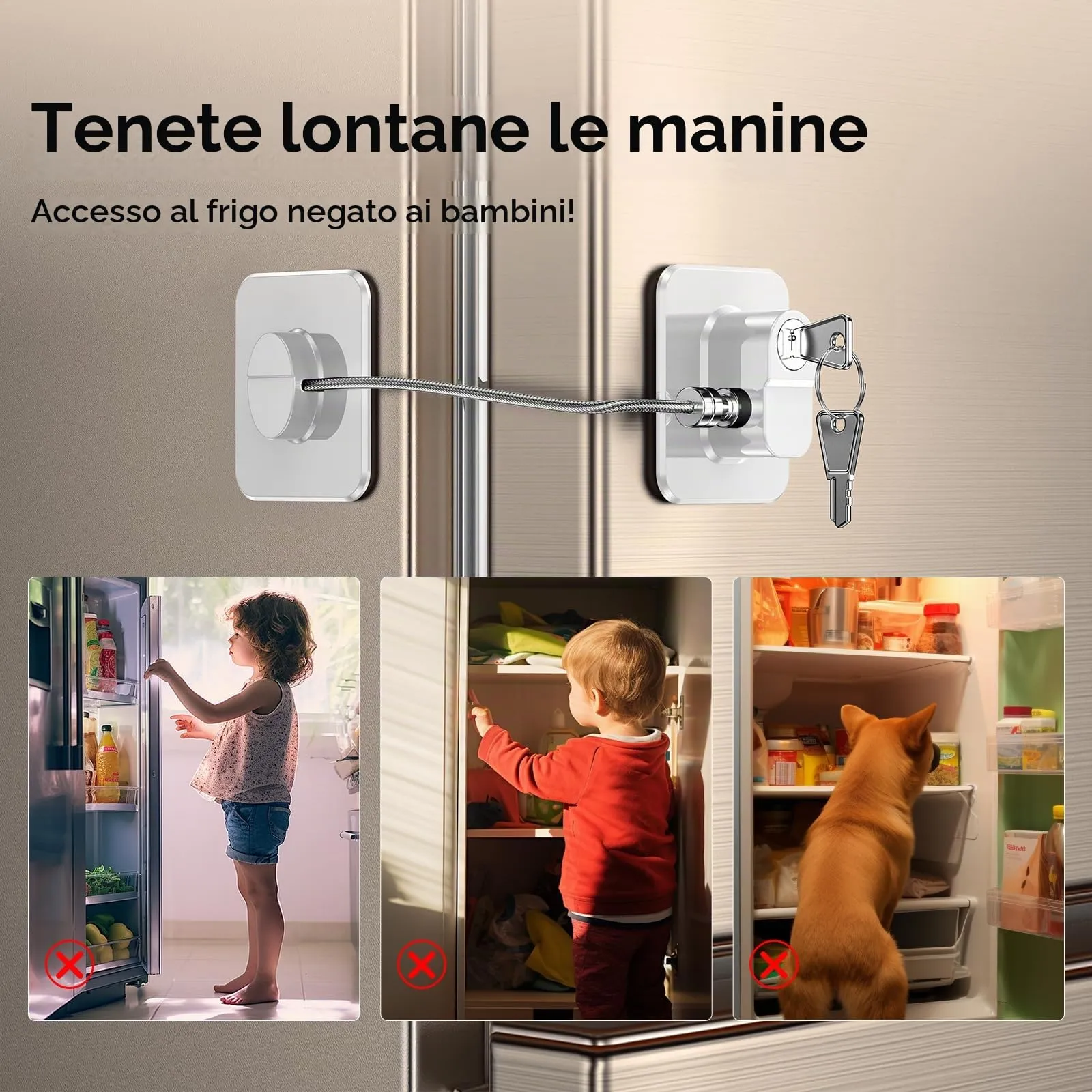 WILNIRY Blocca Bambini per Frigorifero e Cassetti, 2 Pezzi - Bianco - immagine 2