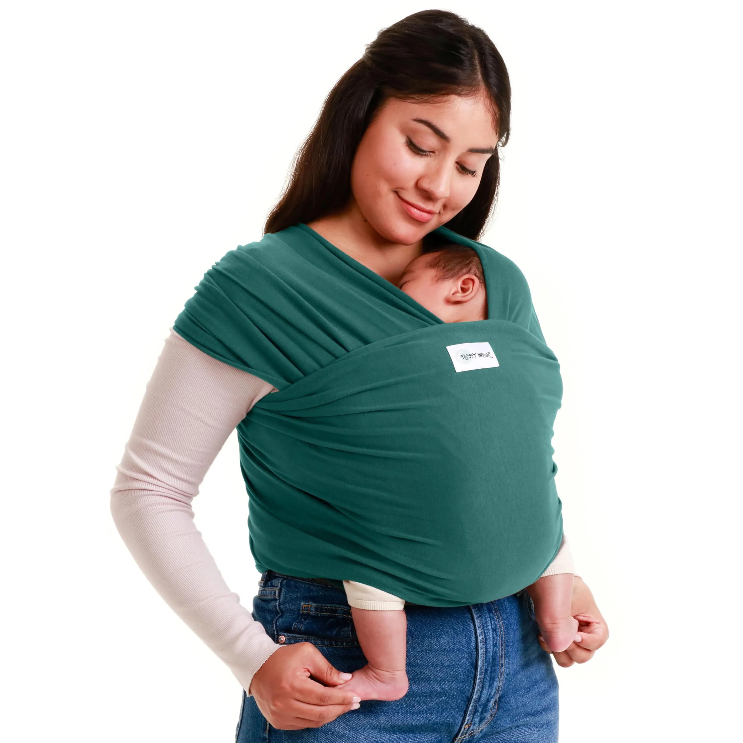 Sleepy Wrap Fascia Neonato Elastica 3-16 kg, Verde Scuro - immagine 1
