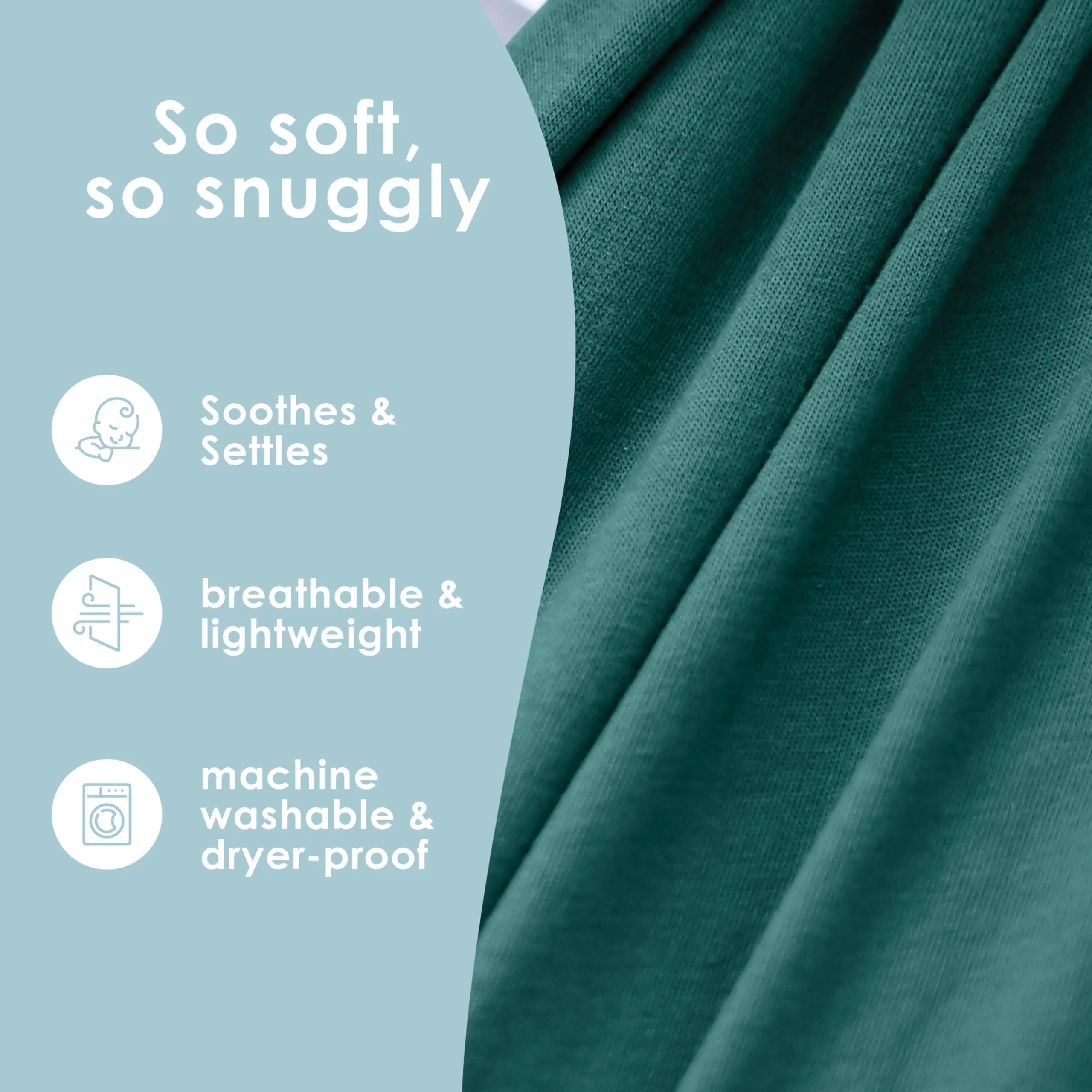 Sleepy Wrap Fascia Neonato Elastica 3-16 kg, Verde Scuro - immagine 5