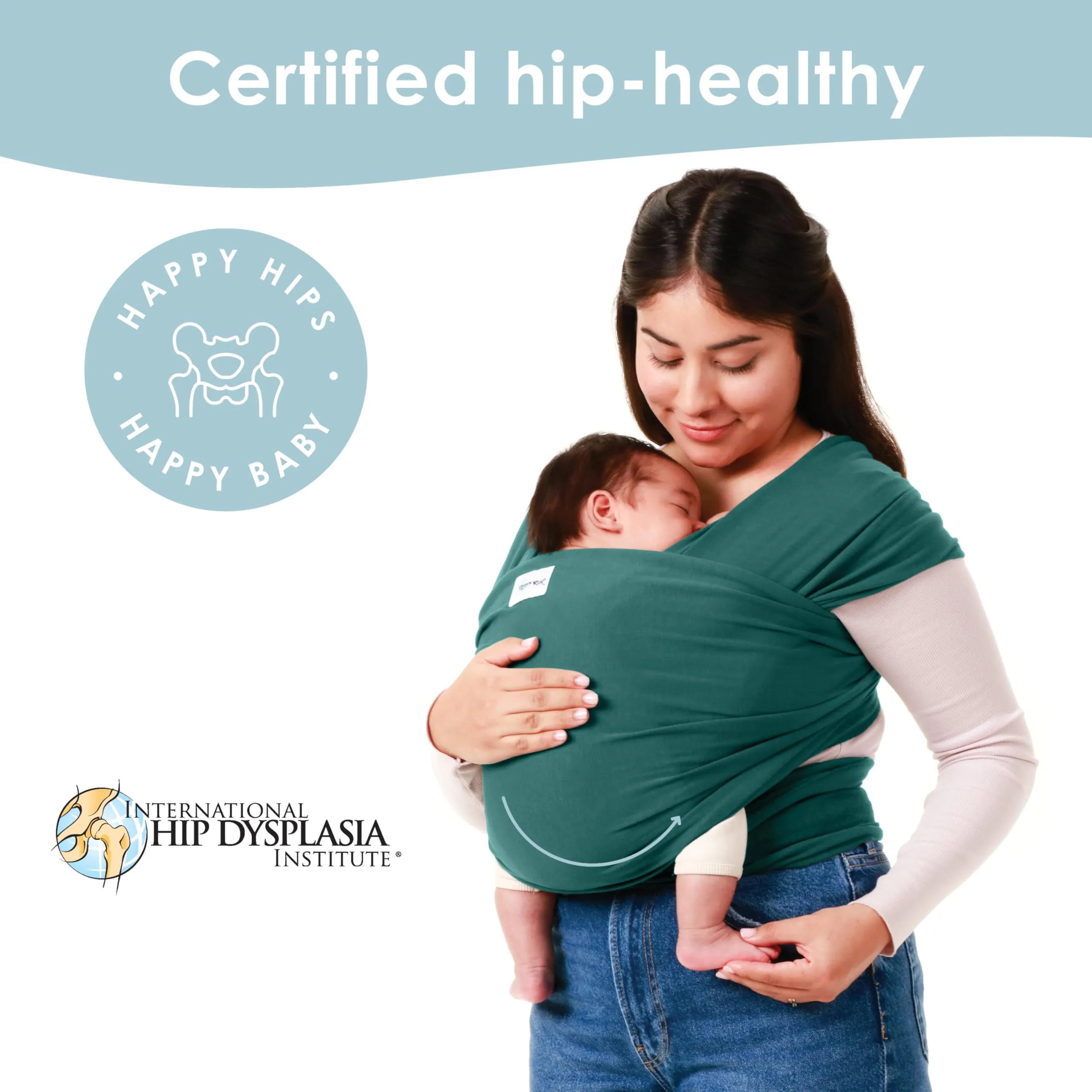 Sleepy Wrap Fascia Neonato Elastica 3-16 kg, Verde Scuro - immagine 6