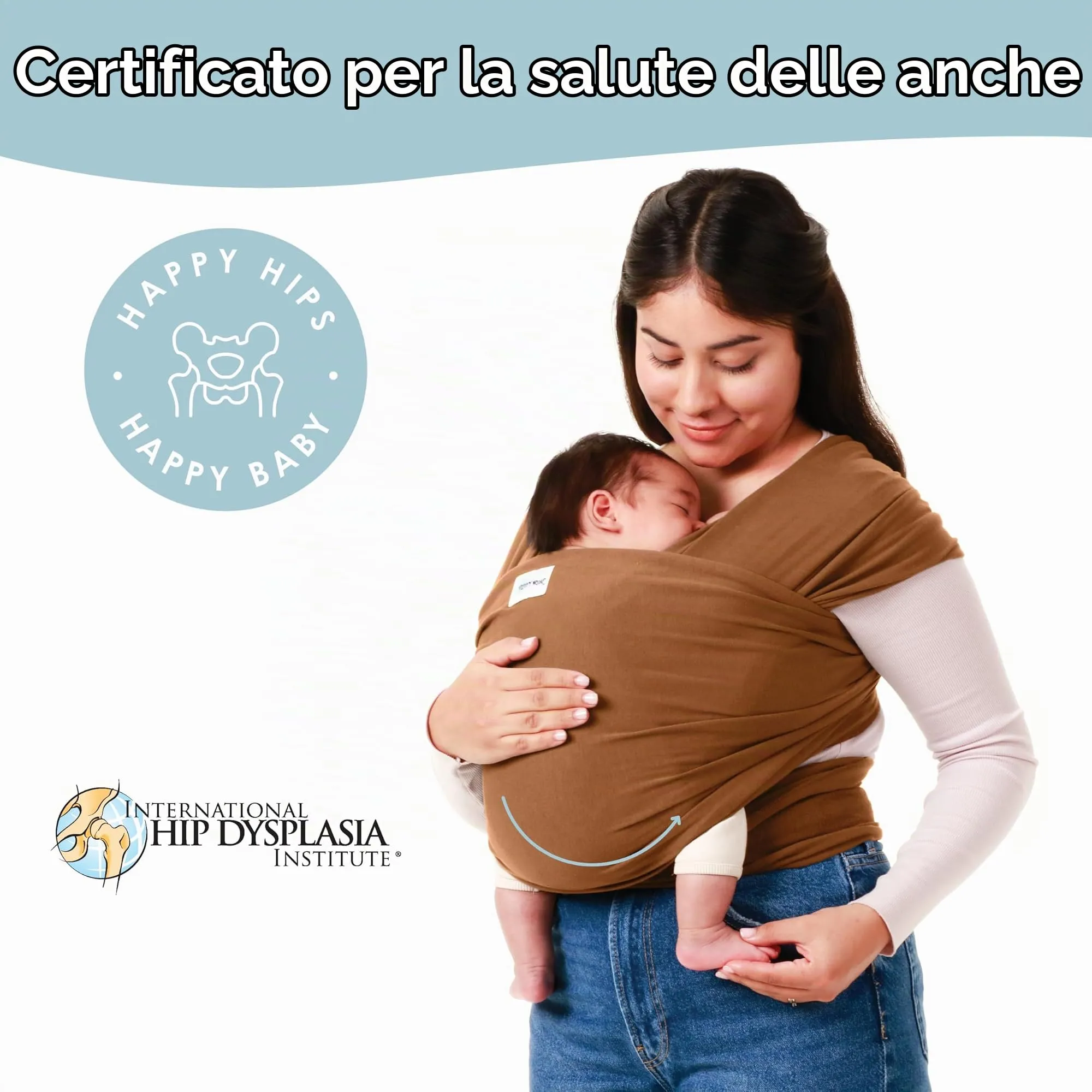 Sleepy Wrap Fascia Neonato Elastica 3-16 kg, Cannella - immagine 6