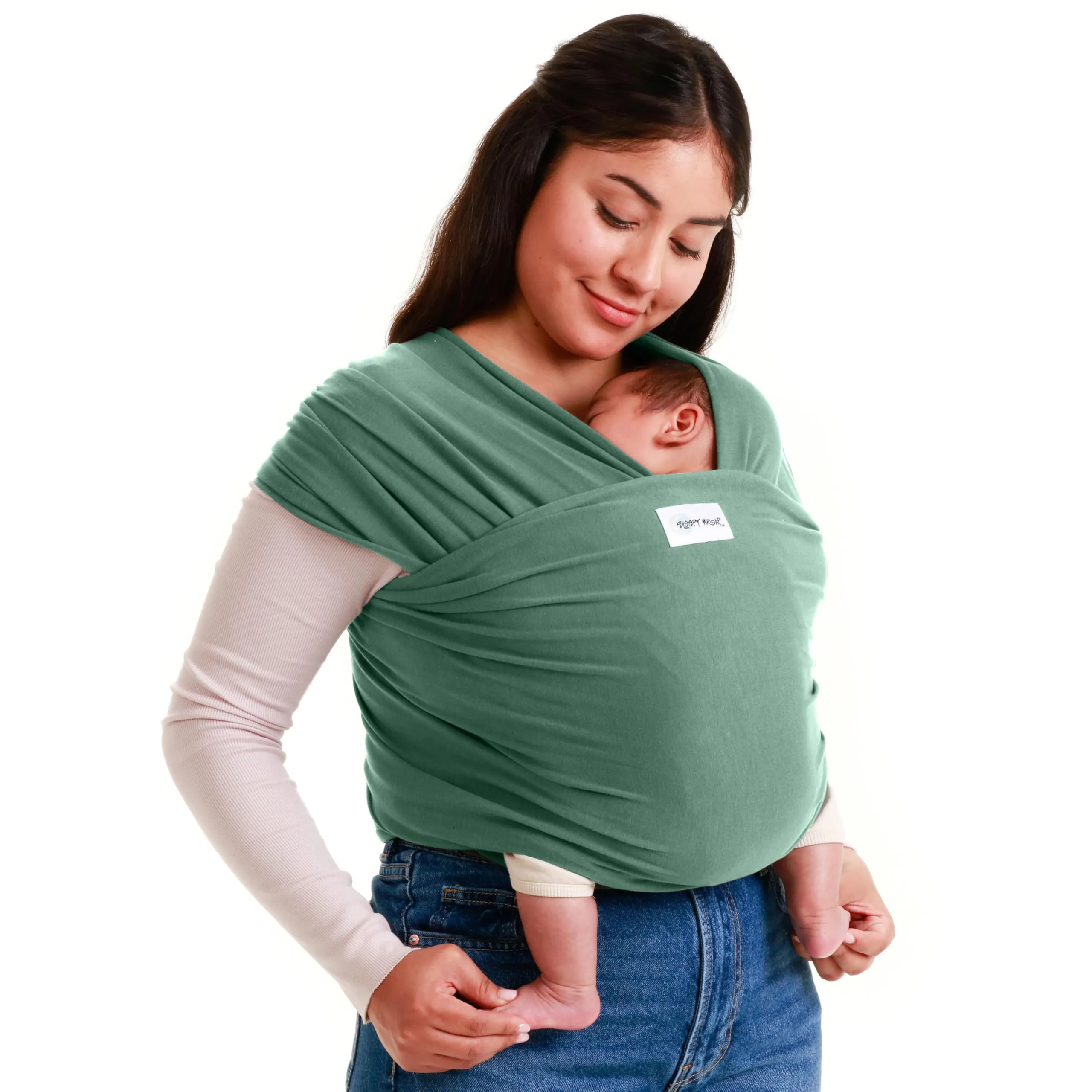 Sleepy Wrap Fascia Neonato Elastica 3-16 kg, Verde Salvia - immagine 1