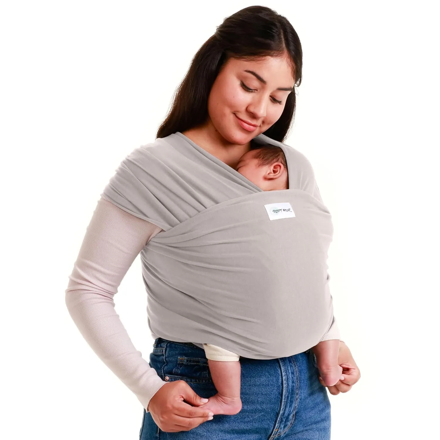 Sleepy Wrap Fascia Neonato Elastica 3-16 kg, Grigio Chiaro - immagine 1