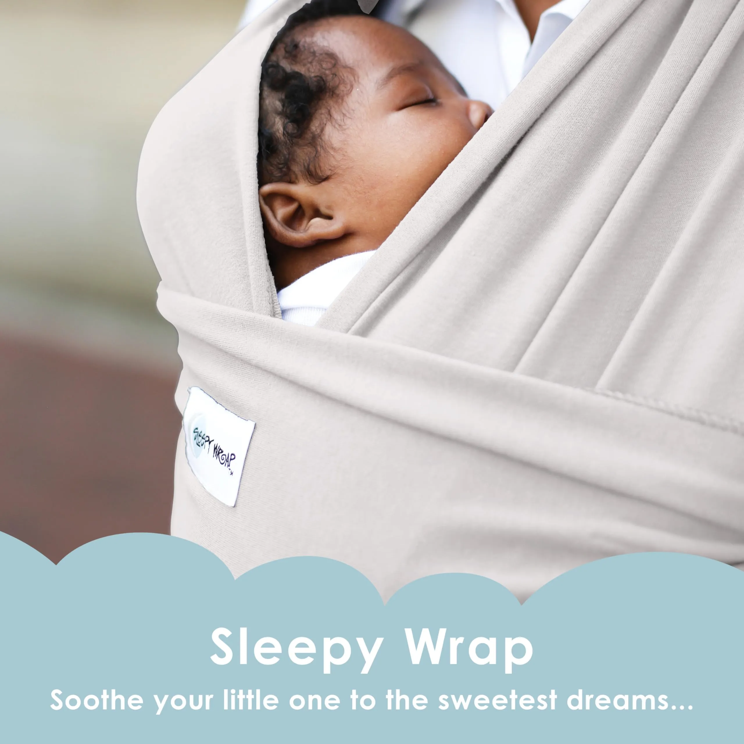 Sleepy Wrap Fascia Neonato Elastica 3-16 kg, Grigio Chiaro - immagine 2