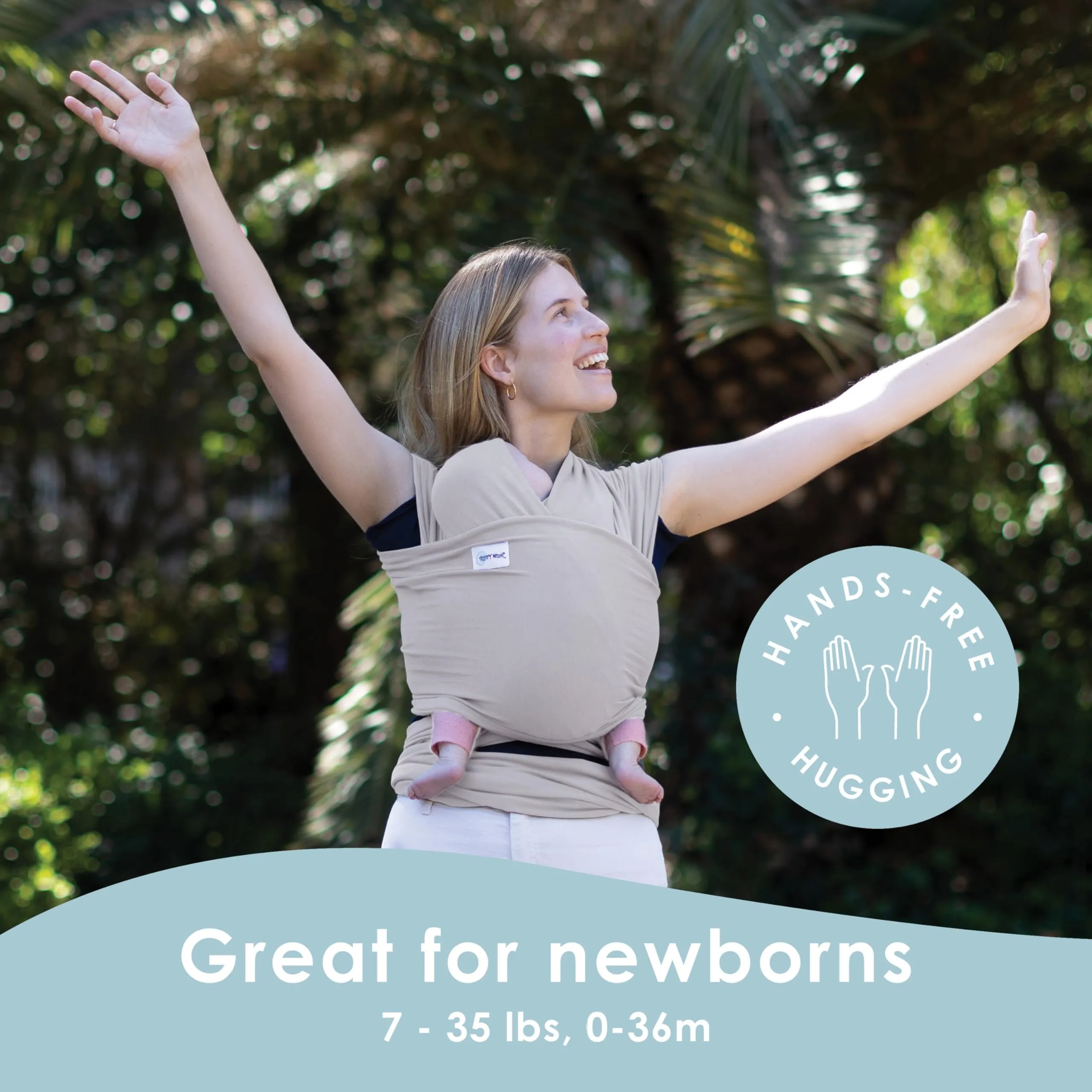 Sleepy Wrap Fascia Neonato Elastica 3-16 kg, Grigio Chiaro - immagine 3