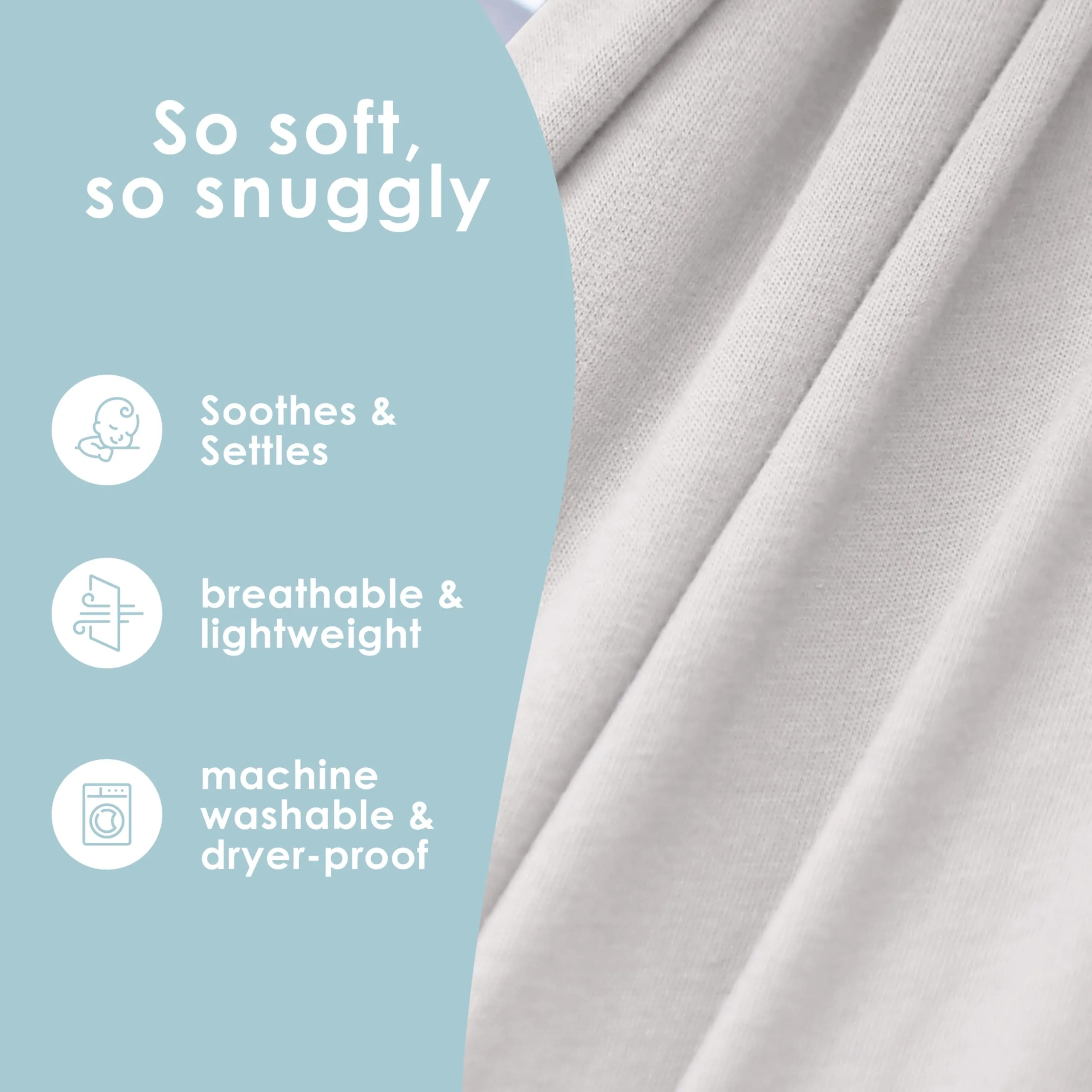 Sleepy Wrap Fascia Neonato Elastica 3-16 kg, Grigio Chiaro - immagine 5