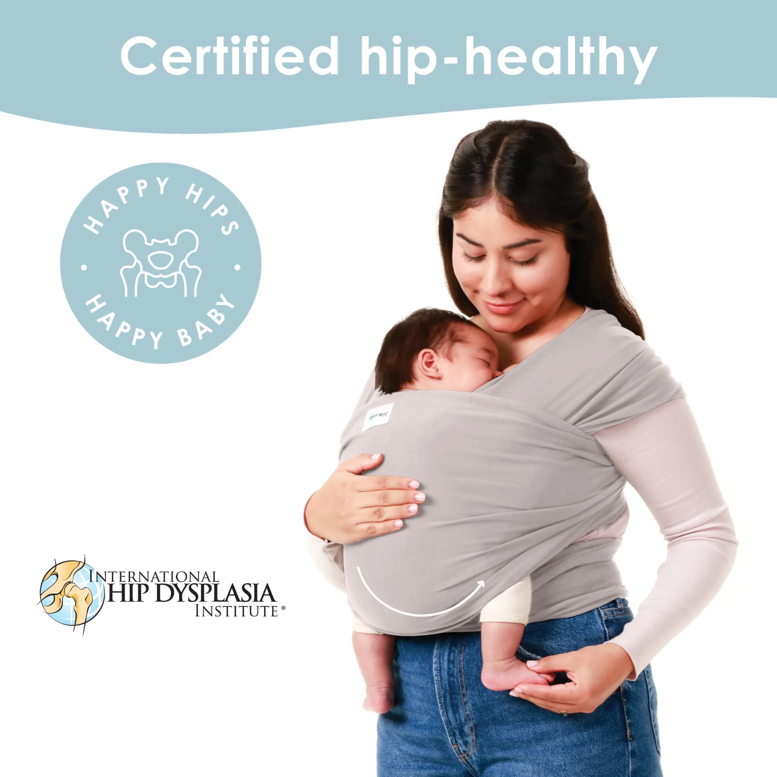 Sleepy Wrap Fascia Neonato Elastica 3-16 kg, Grigio Chiaro - immagine 6
