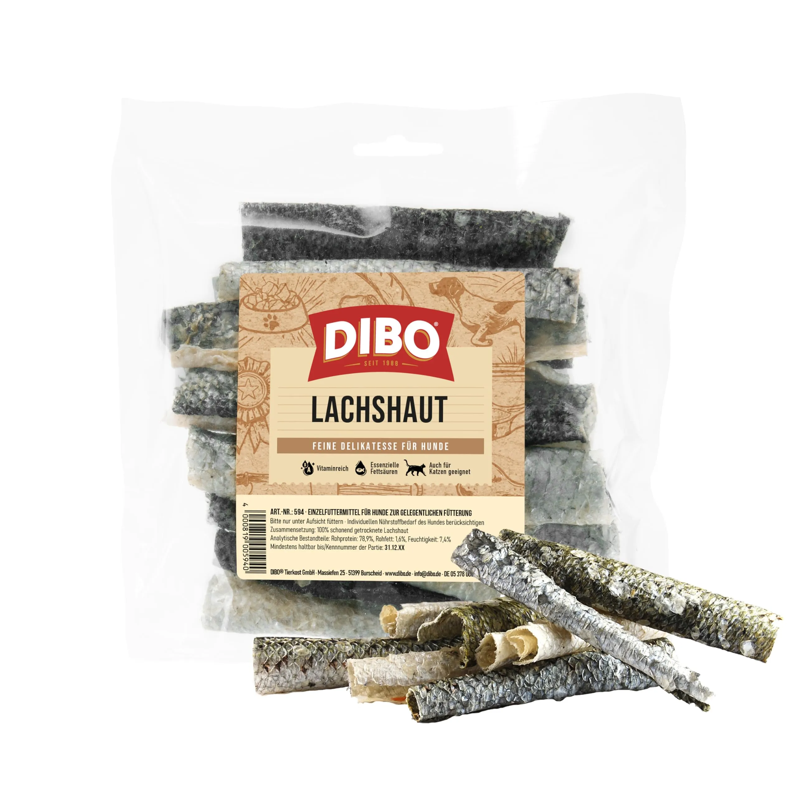 DIBO Pelle di Salmone per Cani, 50 g - immagine 1