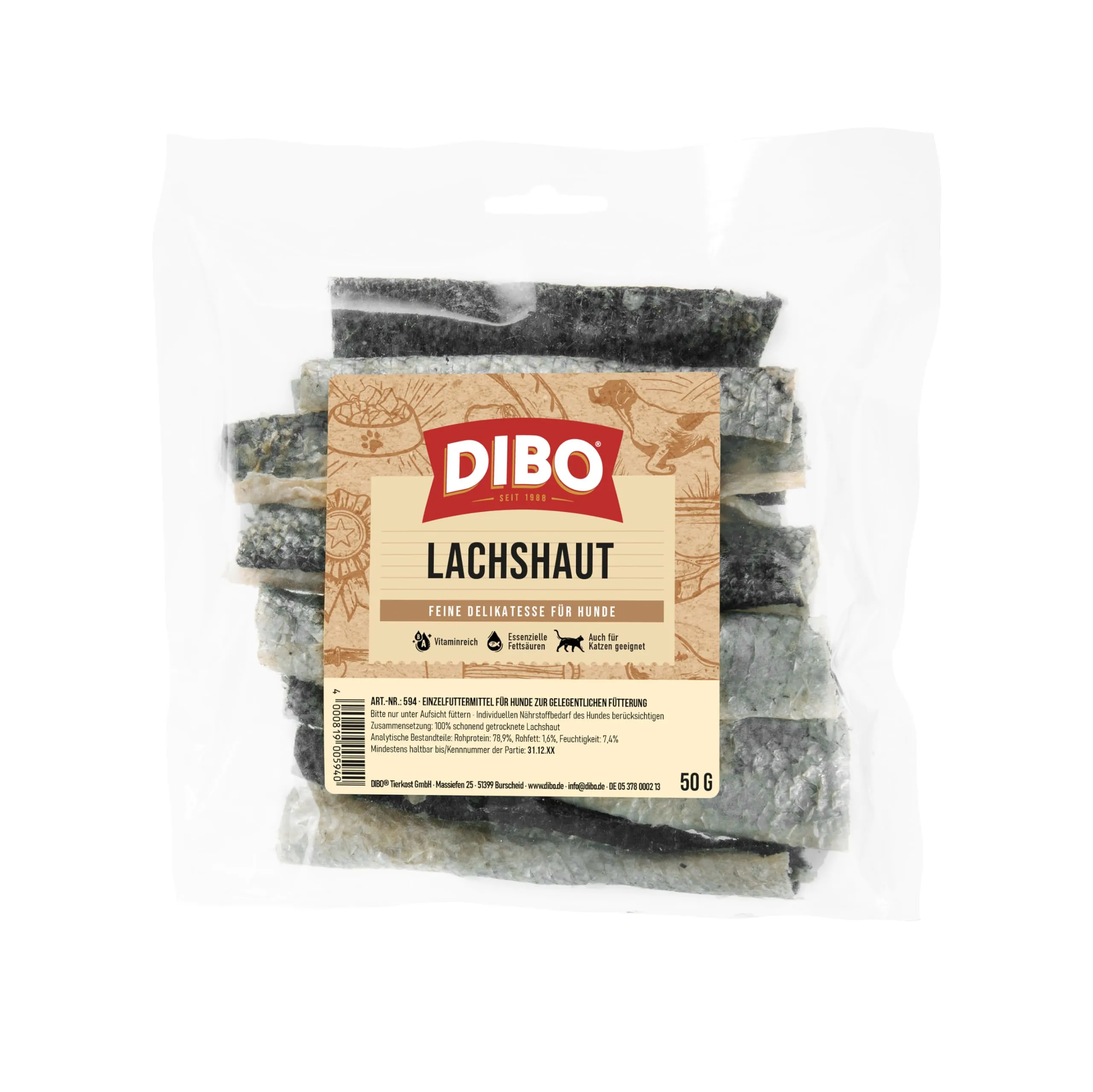 DIBO Pelle di Salmone per Cani, 50 g - immagine 2
