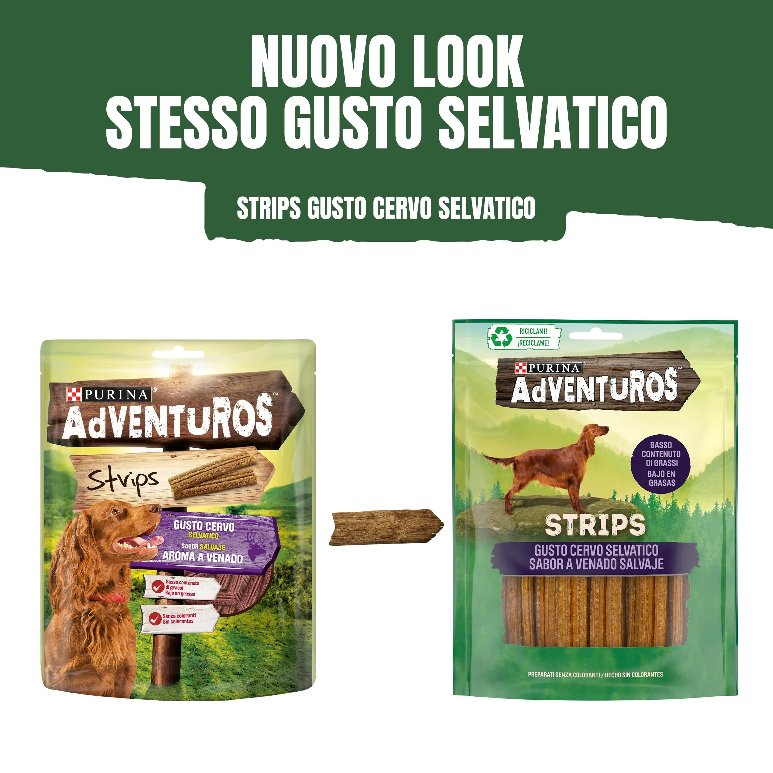 Purina Adventuros Snack per Cani Adulti Strips con Cervo, 6 x 90g - immagine 2