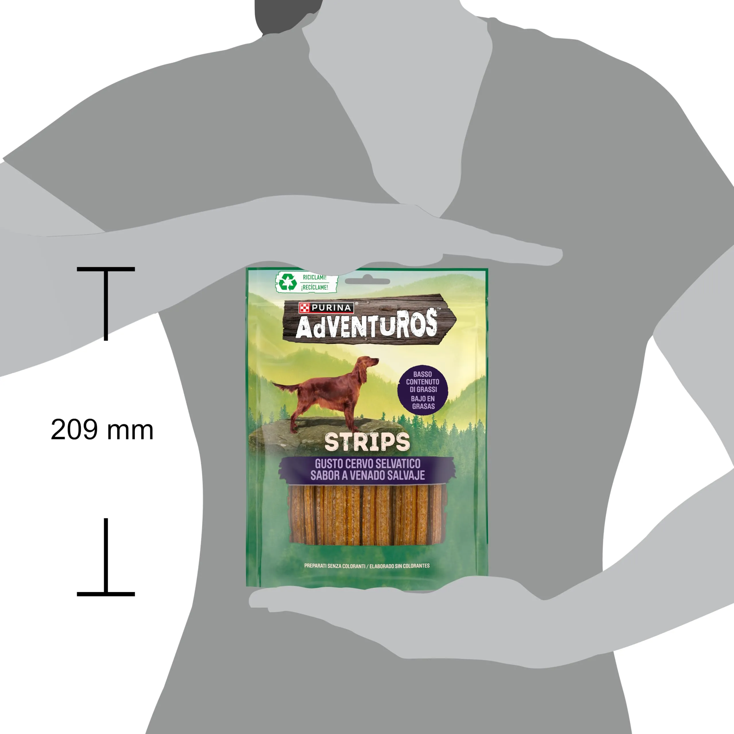 Purina Adventuros Snack per Cani Adulti Strips con Cervo, 6 x 90g - immagine 4