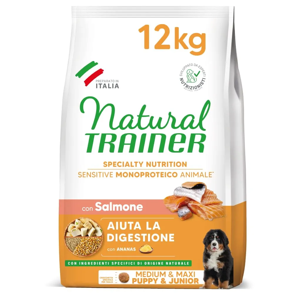 Trainer Natural Sensitive No Gluten Puppy & Junior Salmon Dog Food - 12kg - immagine 1