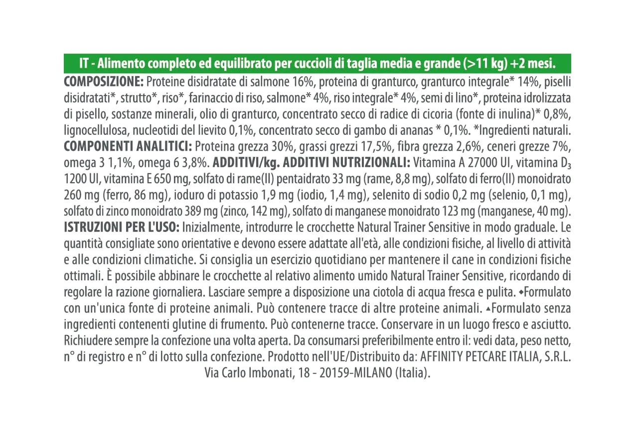 Trainer Natural Sensitive No Gluten Puppy & Junior Salmon Dog Food - 12kg - immagine 4