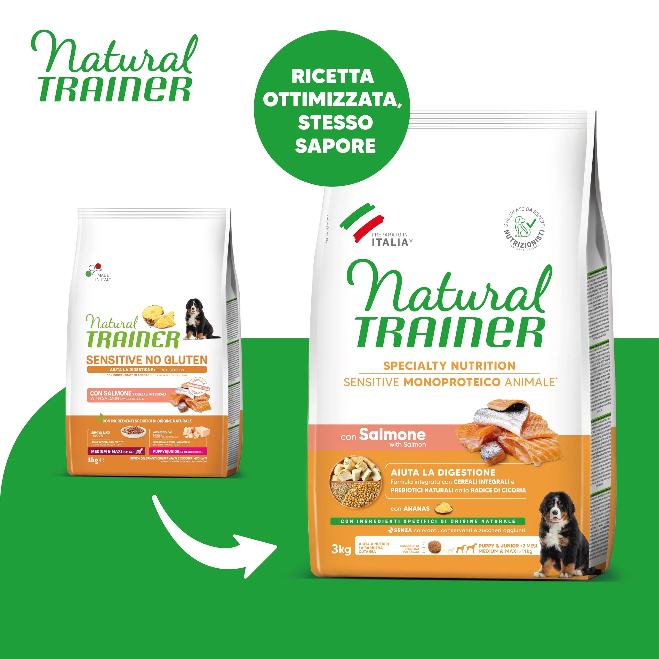 Trainer Natural Sensitive No Gluten Puppy & Junior with Salmon - 3kg - immagine 2