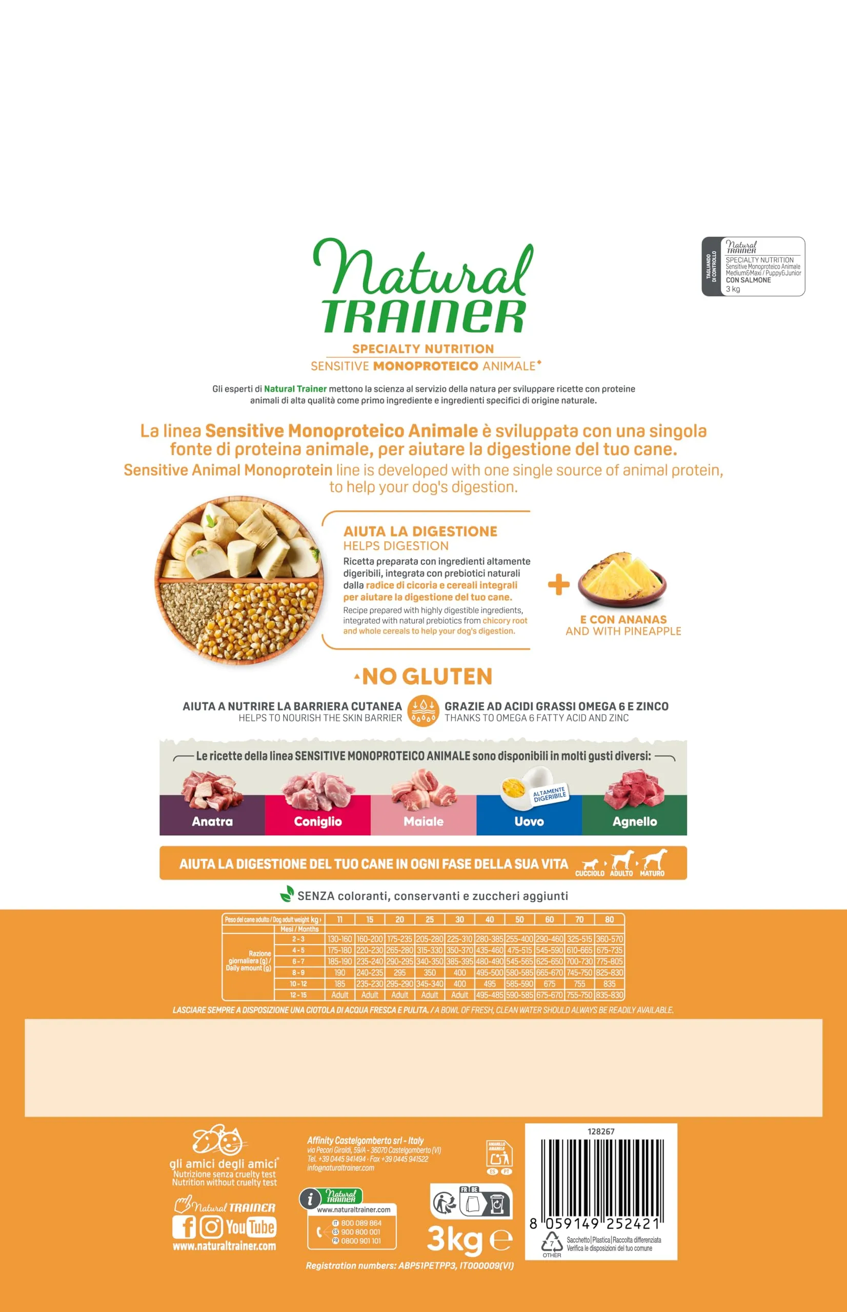 Trainer Natural Sensitive No Gluten Puppy & Junior with Salmon - 3kg - immagine 3