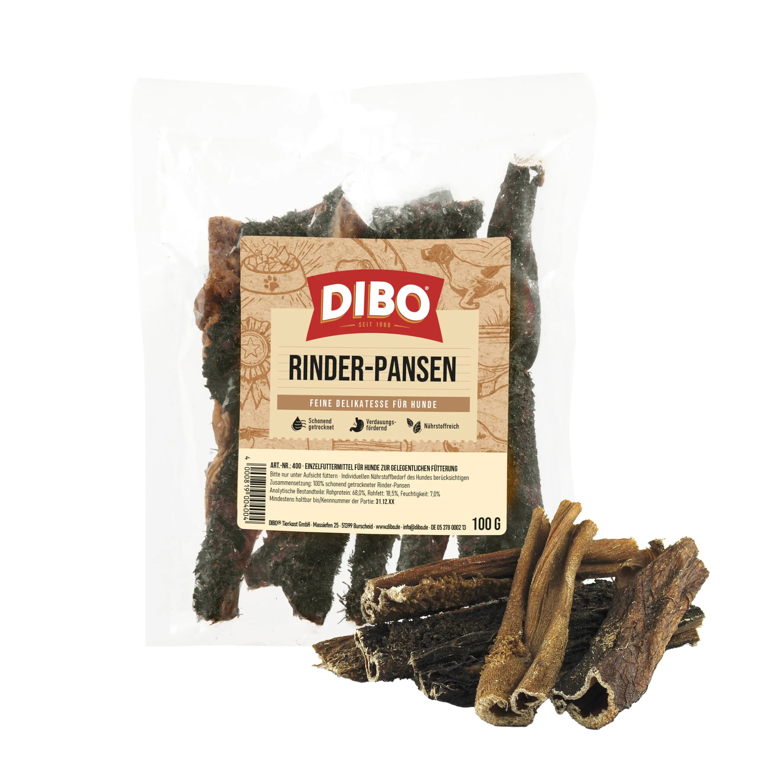 DIBO Pansa di Manzo per Cani, 100 g - immagine 1