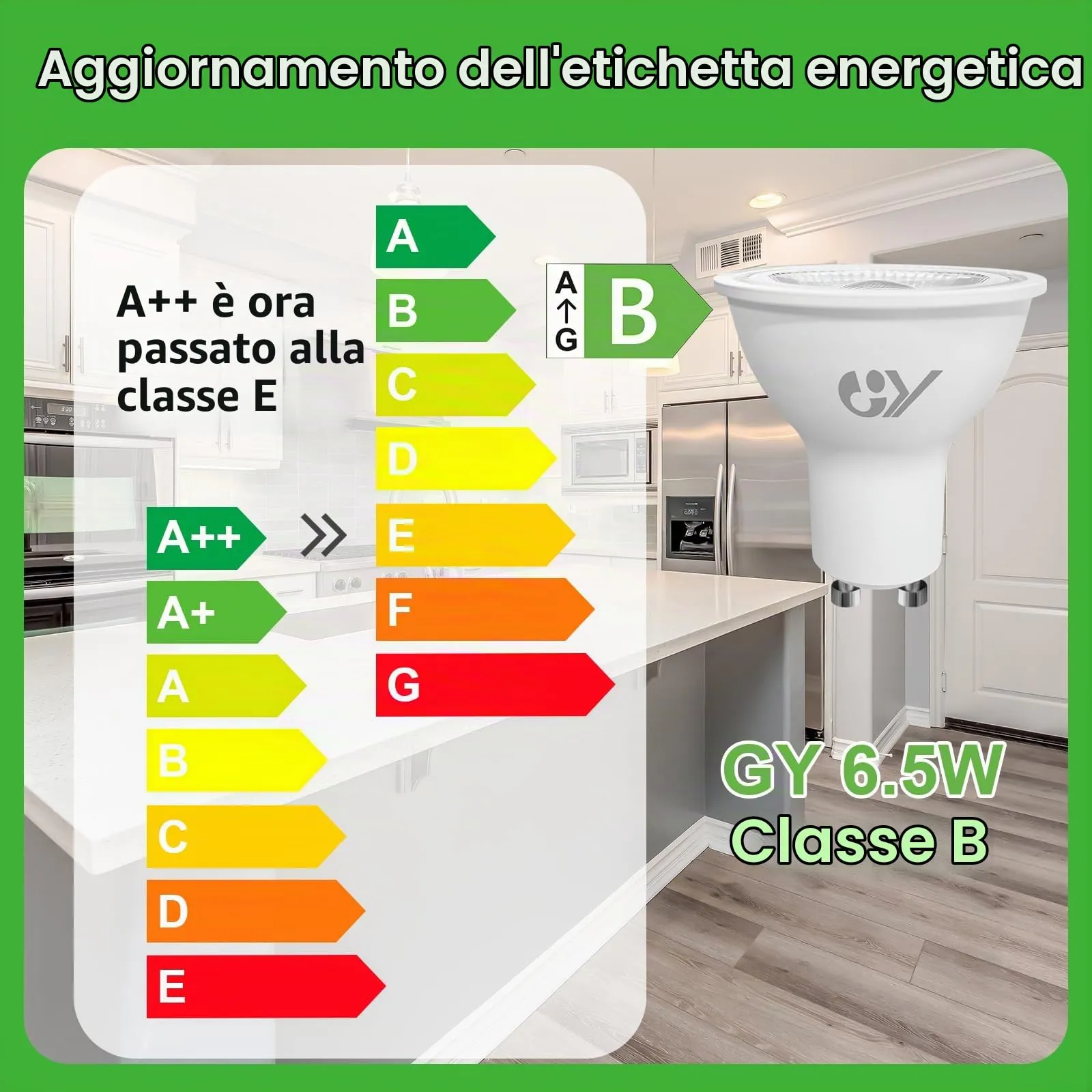 GY Lampadine GU10 LED 6.5W 1025 Lumen 6500K Bianco Freddo, Non Dimmerabile, 10 pezzi - immagine 6