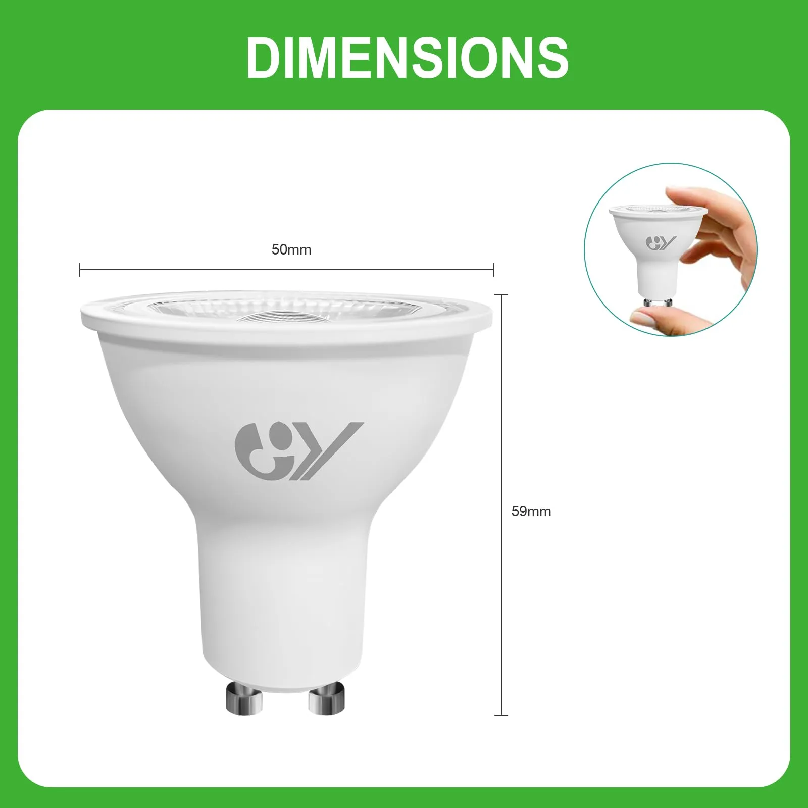 GY Lampadine GU10 LED, 6.5W, 1025 Lumen, 3000K Bianco Caldo, Non Dimmerabile, 5 pezzi - immagine 3