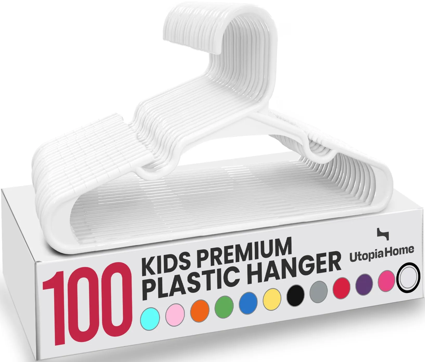 Utopia Home Grucce per Bambini in Plastica, 29 cm, Bianco, Confezione da 100 - immagine 1