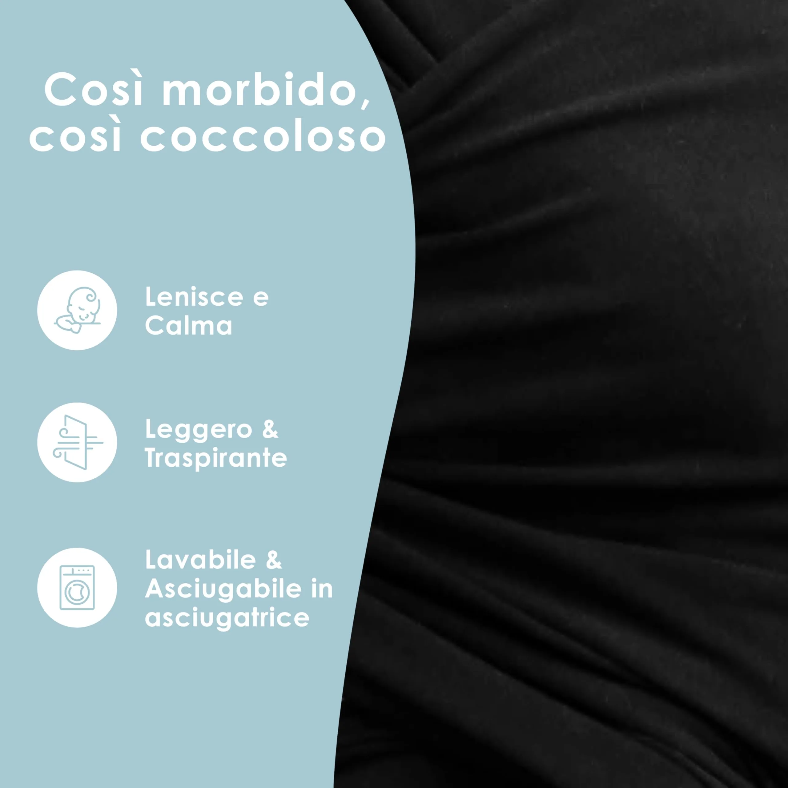 Sleepy Wrap Fascia Neonato Elastica 3-16 kg, Nero - immagine 5