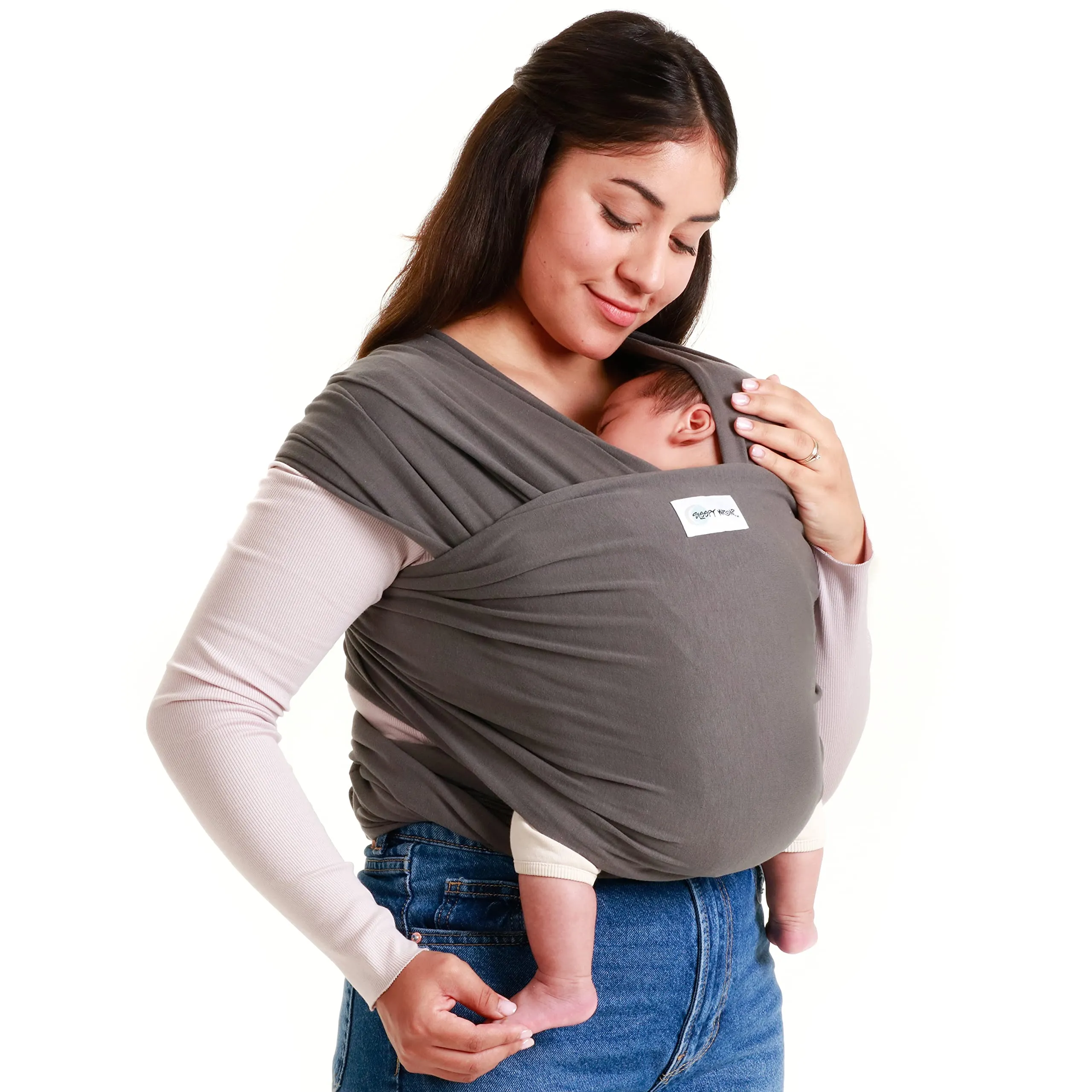 Sleepy Wrap Fascia Neonato Elastica 3-16 kg, Grigio Scuro - immagine 1