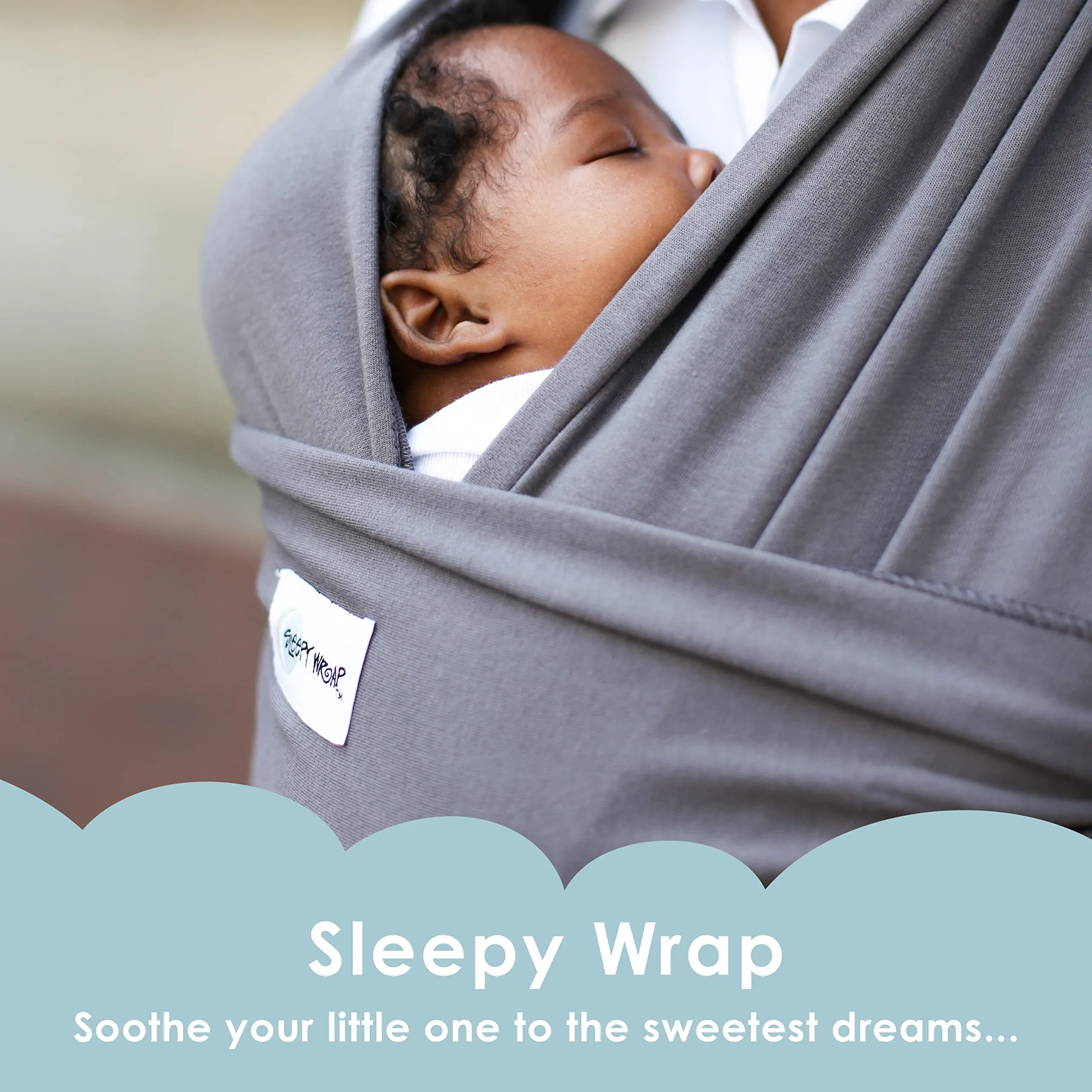 Sleepy Wrap Fascia Neonato Elastica 3-16 kg, Grigio Scuro - immagine 3
