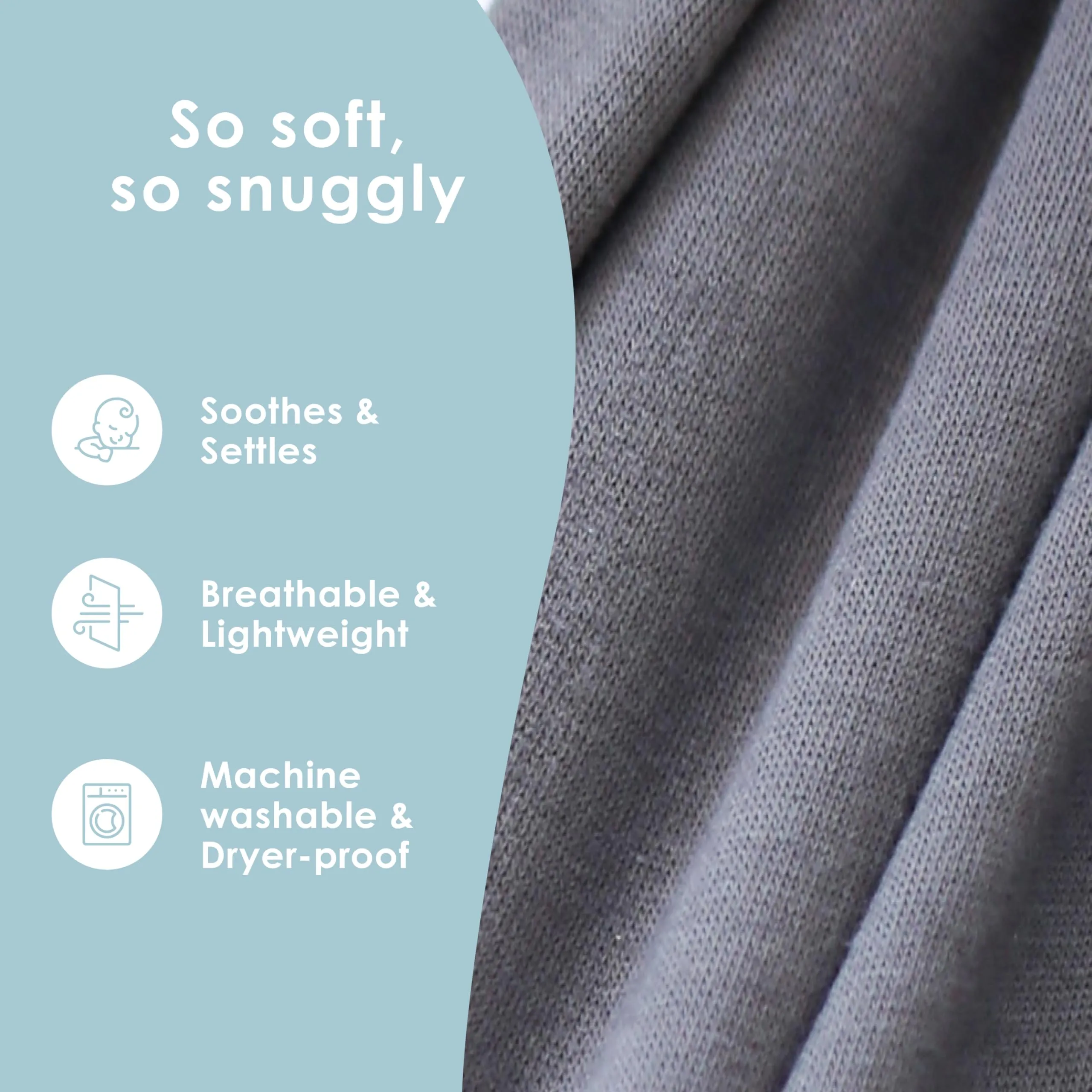 Sleepy Wrap Fascia Neonato Elastica 3-16 kg, Grigio Scuro - immagine 6