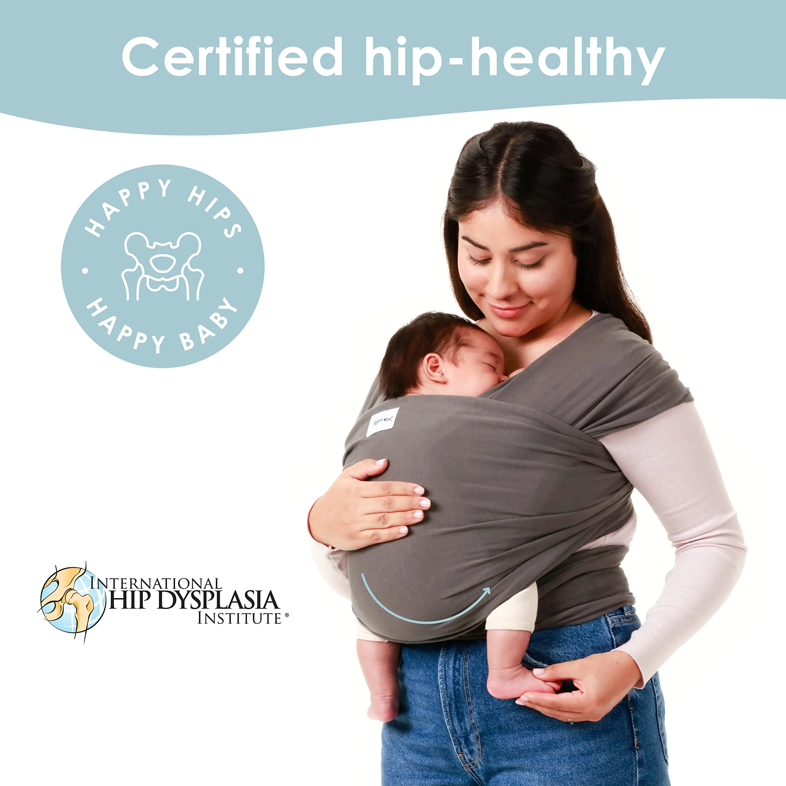 Sleepy Wrap Fascia Neonato Elastica 3-16 kg, Grigio Scuro - immagine 7